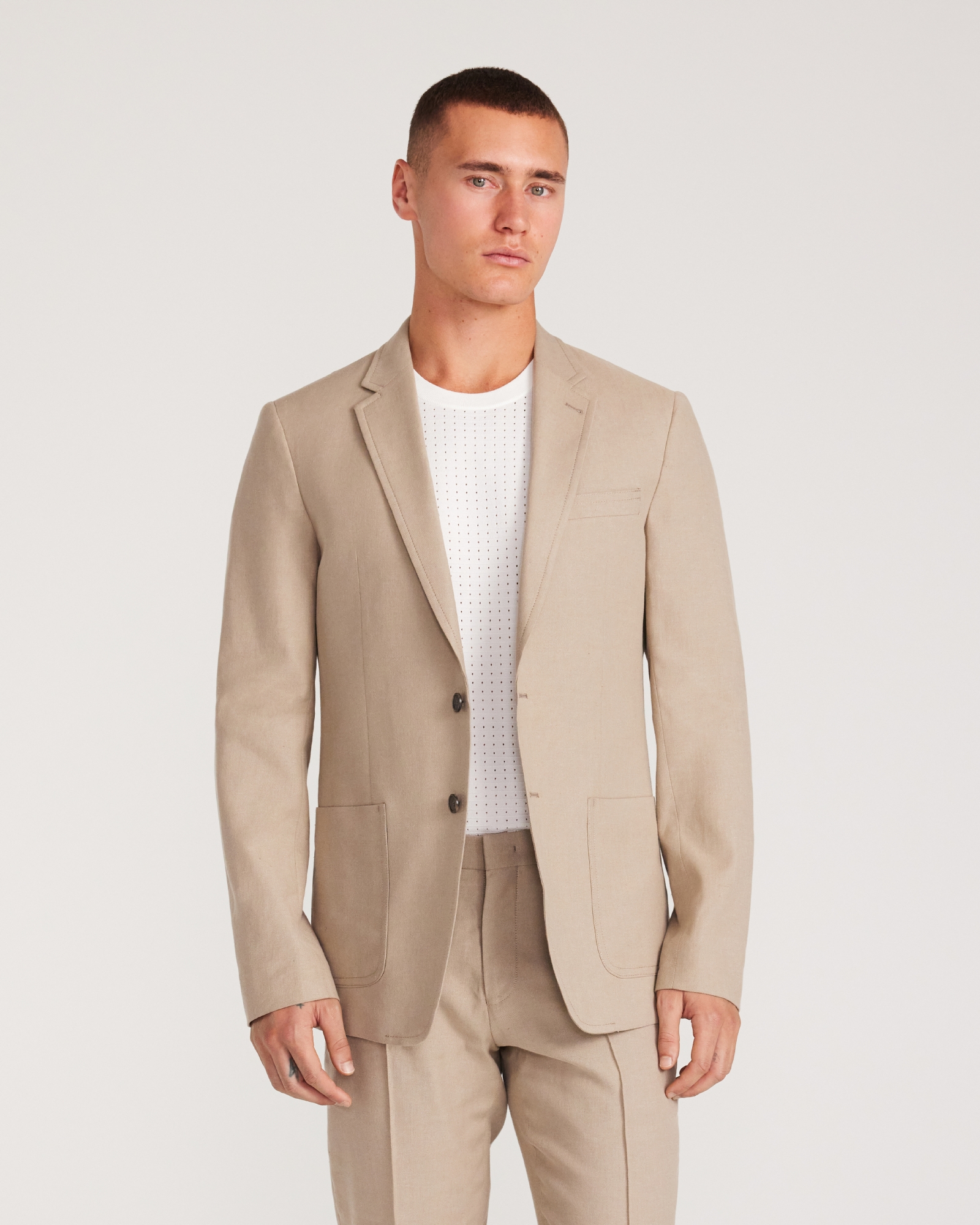 Linen Cotton Crepe Suit Jacket