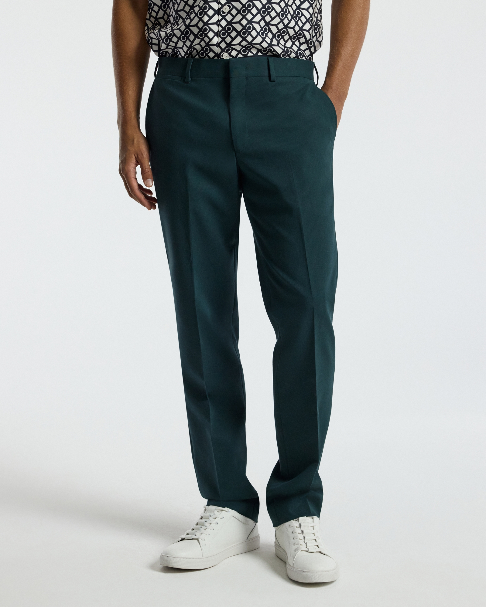 Double Crepe Suit Pants Hunter Green