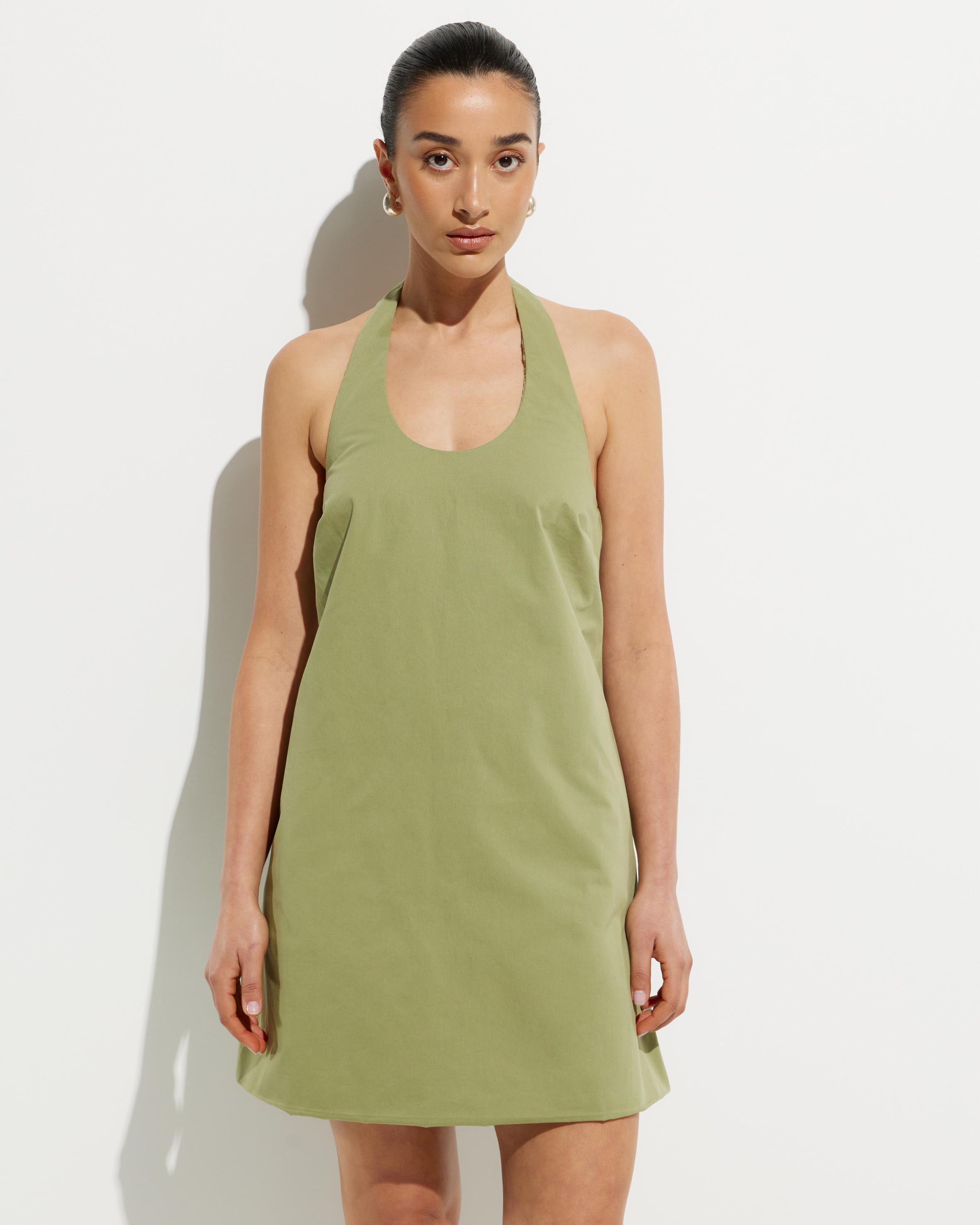 Tara Halter Twill Dress