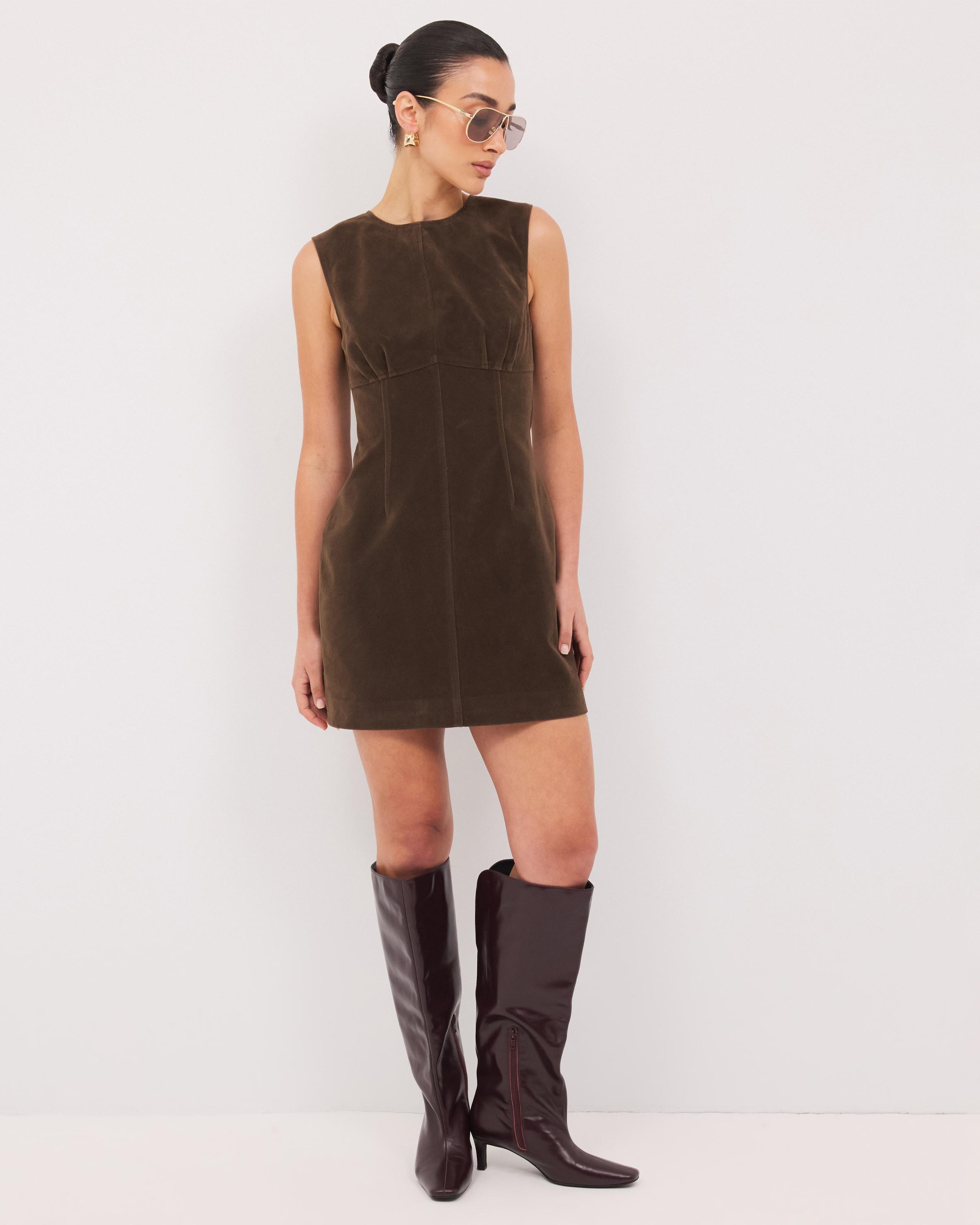 Maslow Faux Suede Mini Dress