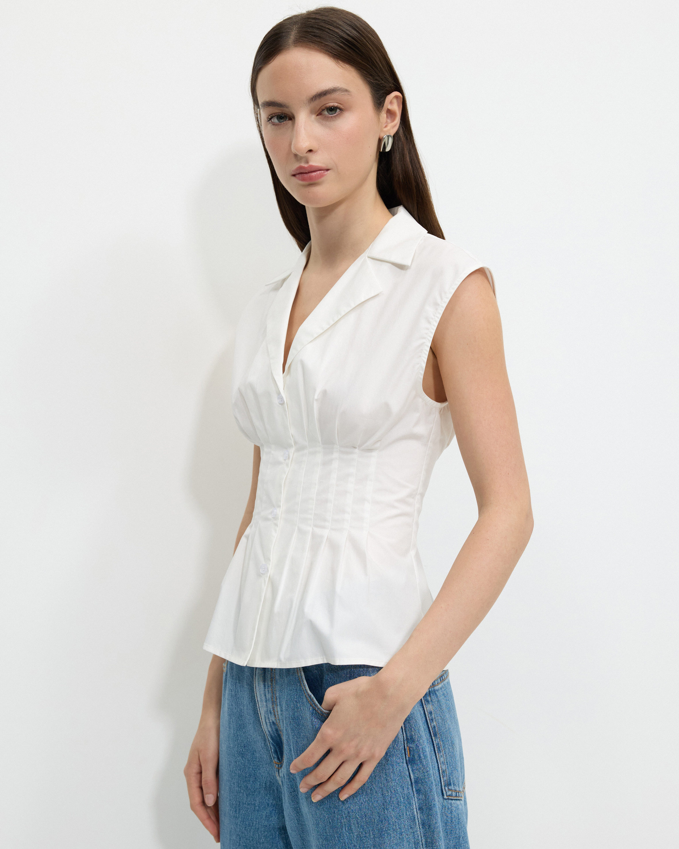 Tucked Sleeveless Shirt