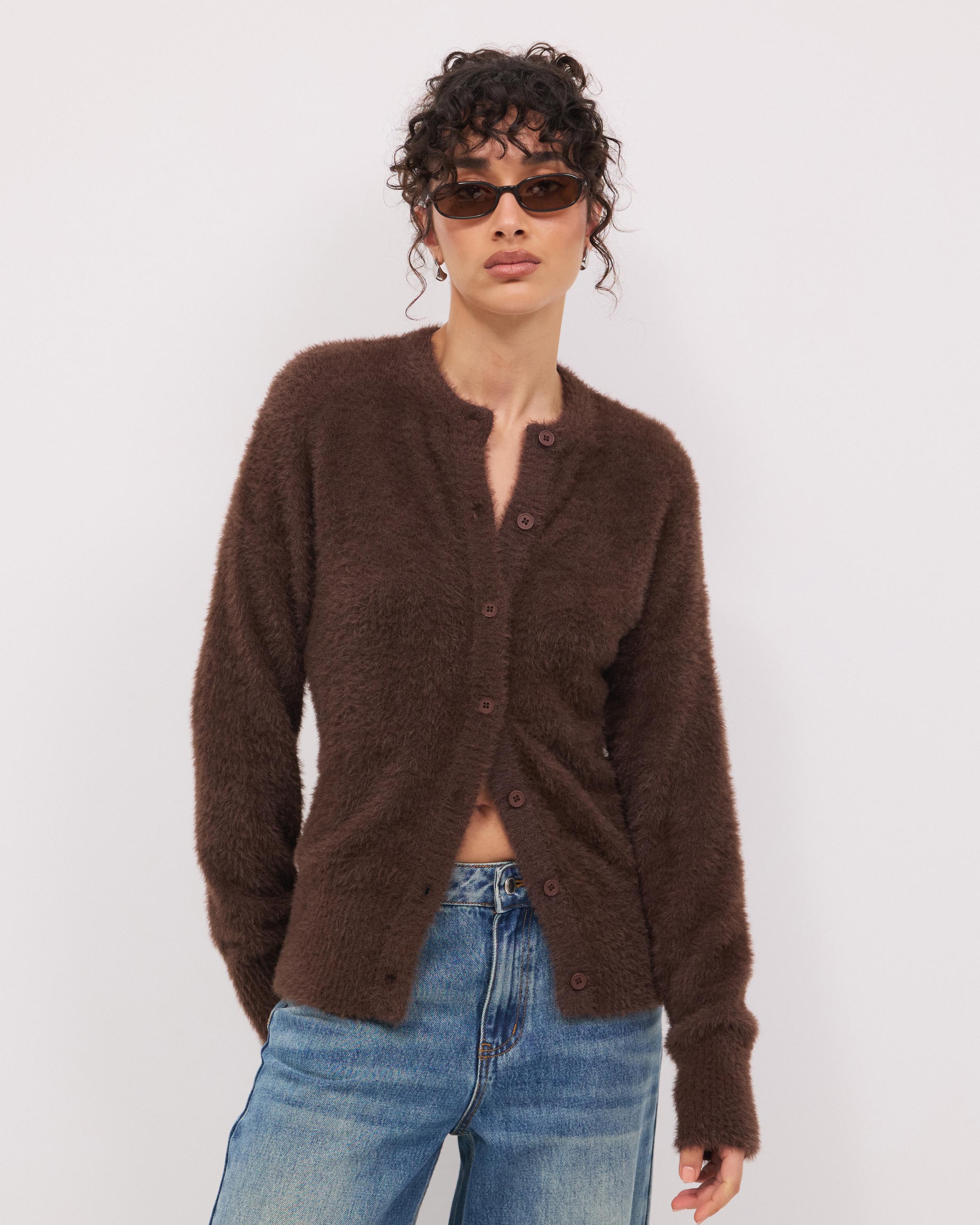 Rae Fluffy Knit Cardigan