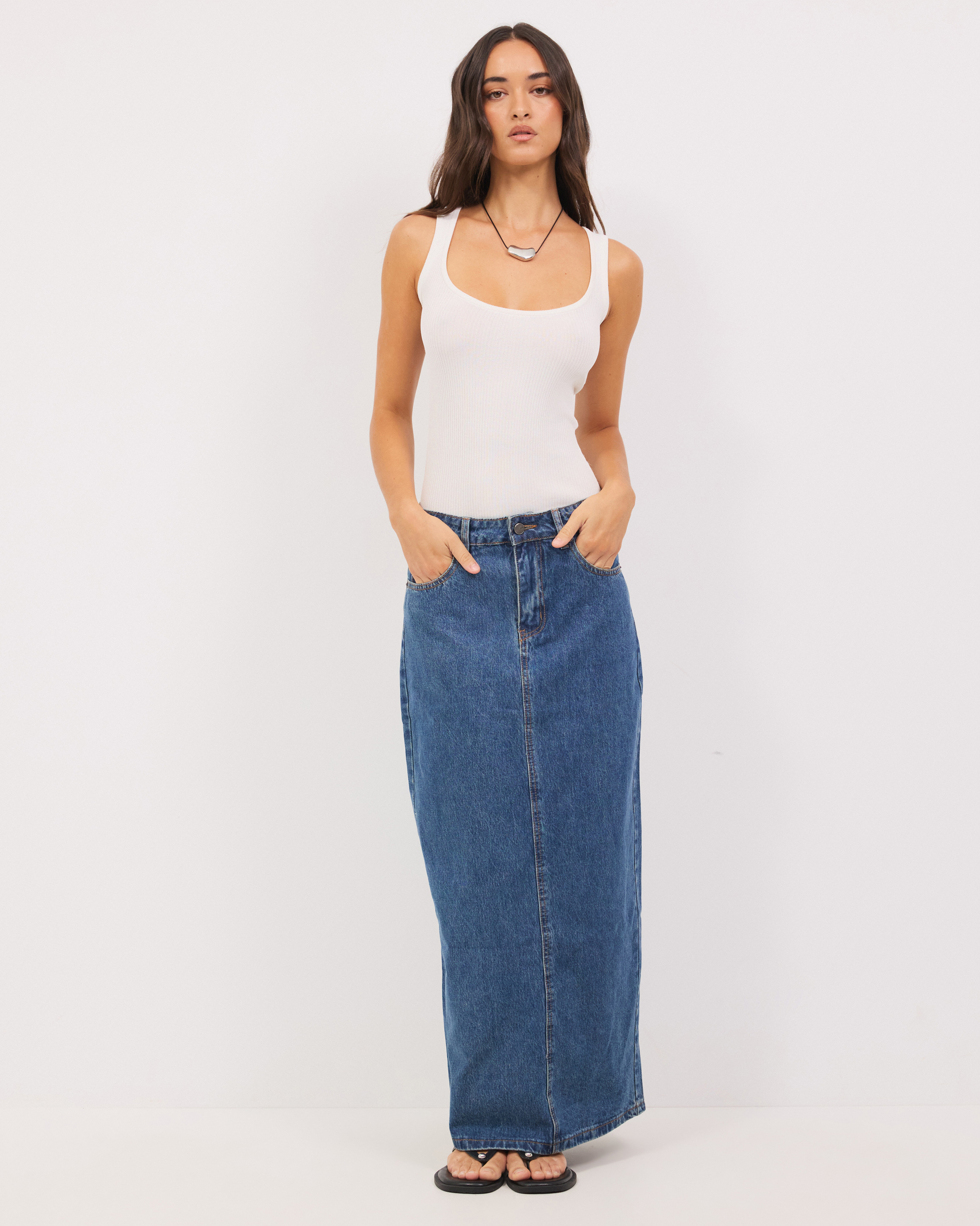 Cassandra Denim Maxi Skirt
