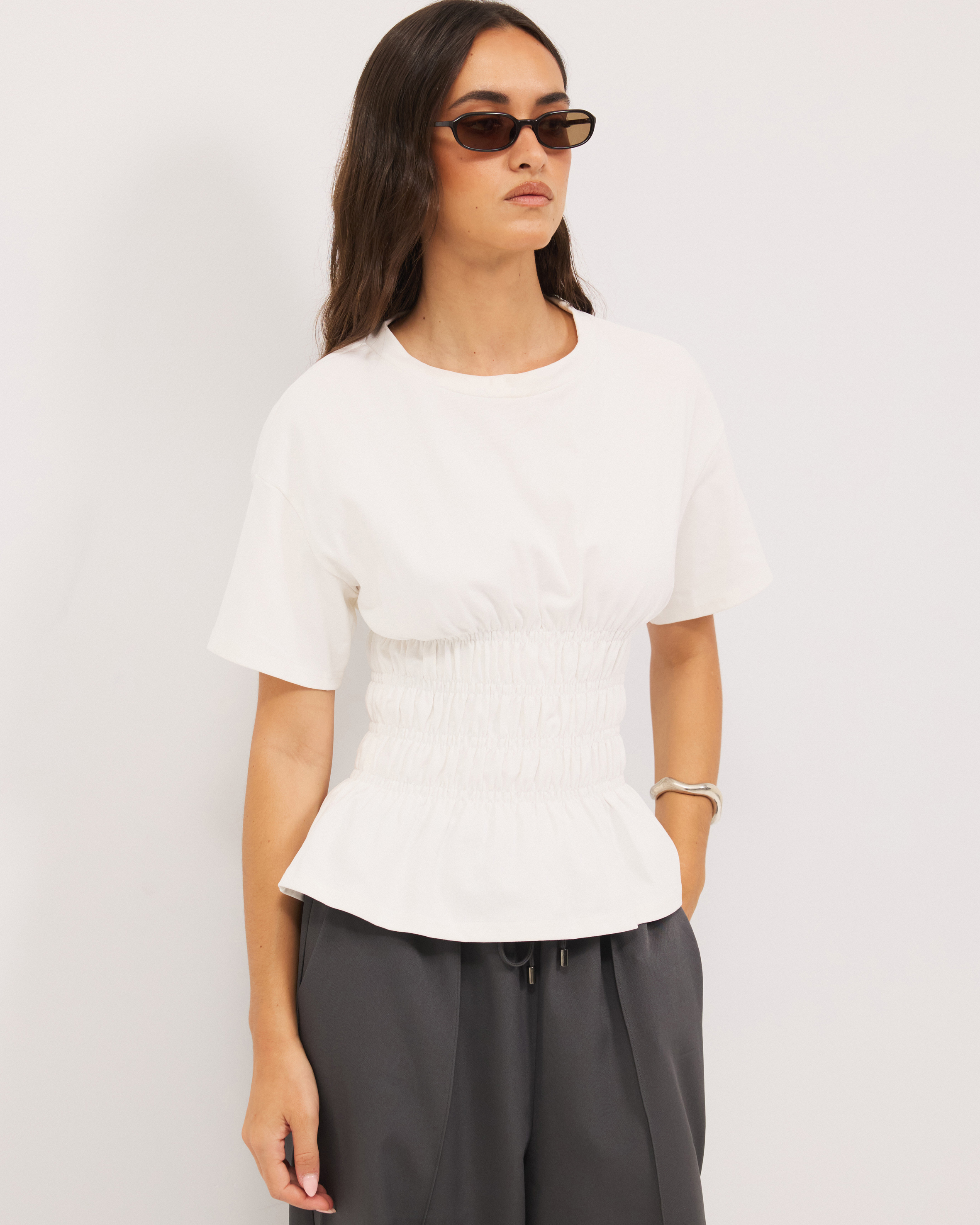 Harry Smocked Crewneck Top
