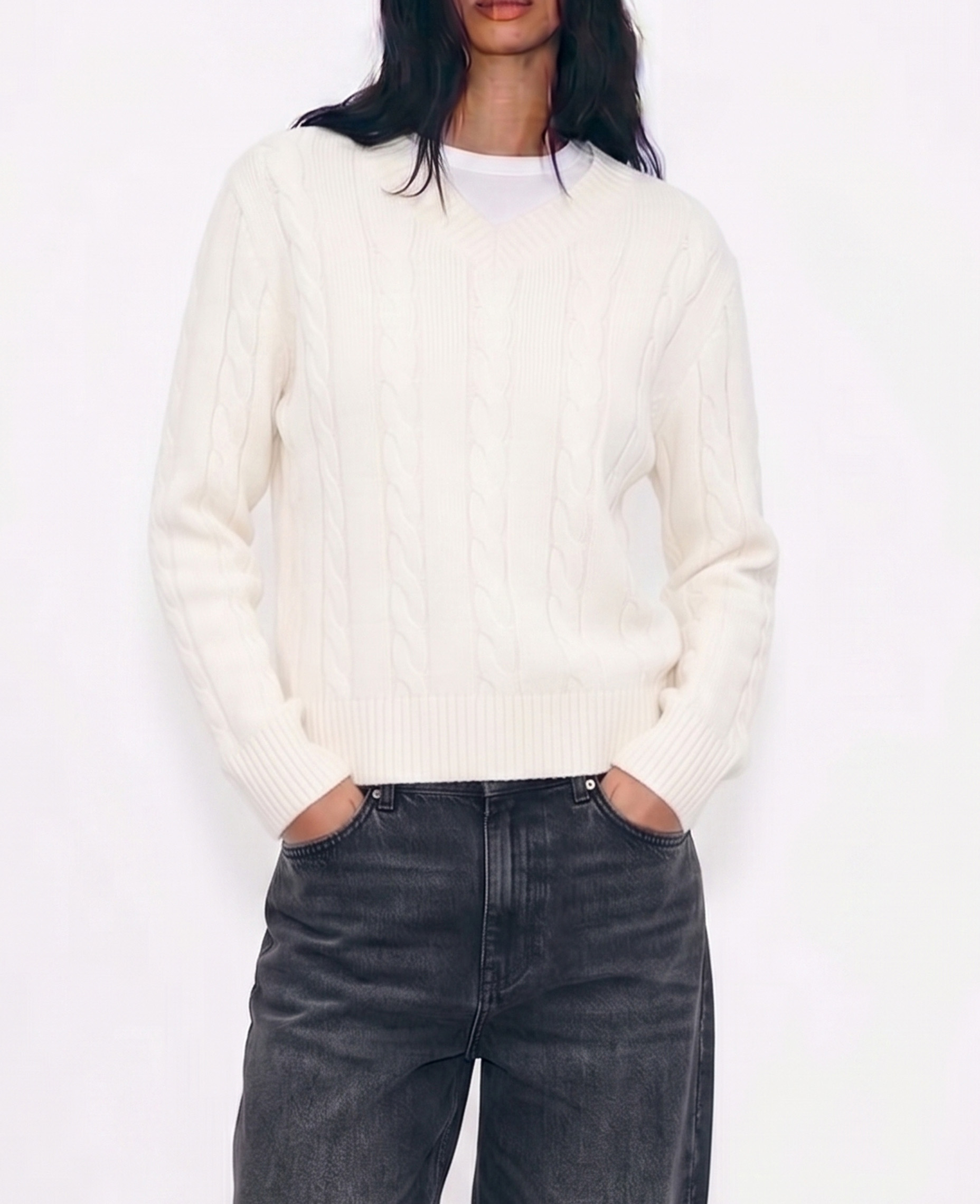 Leo Wool Blend Cable Knit Jumper