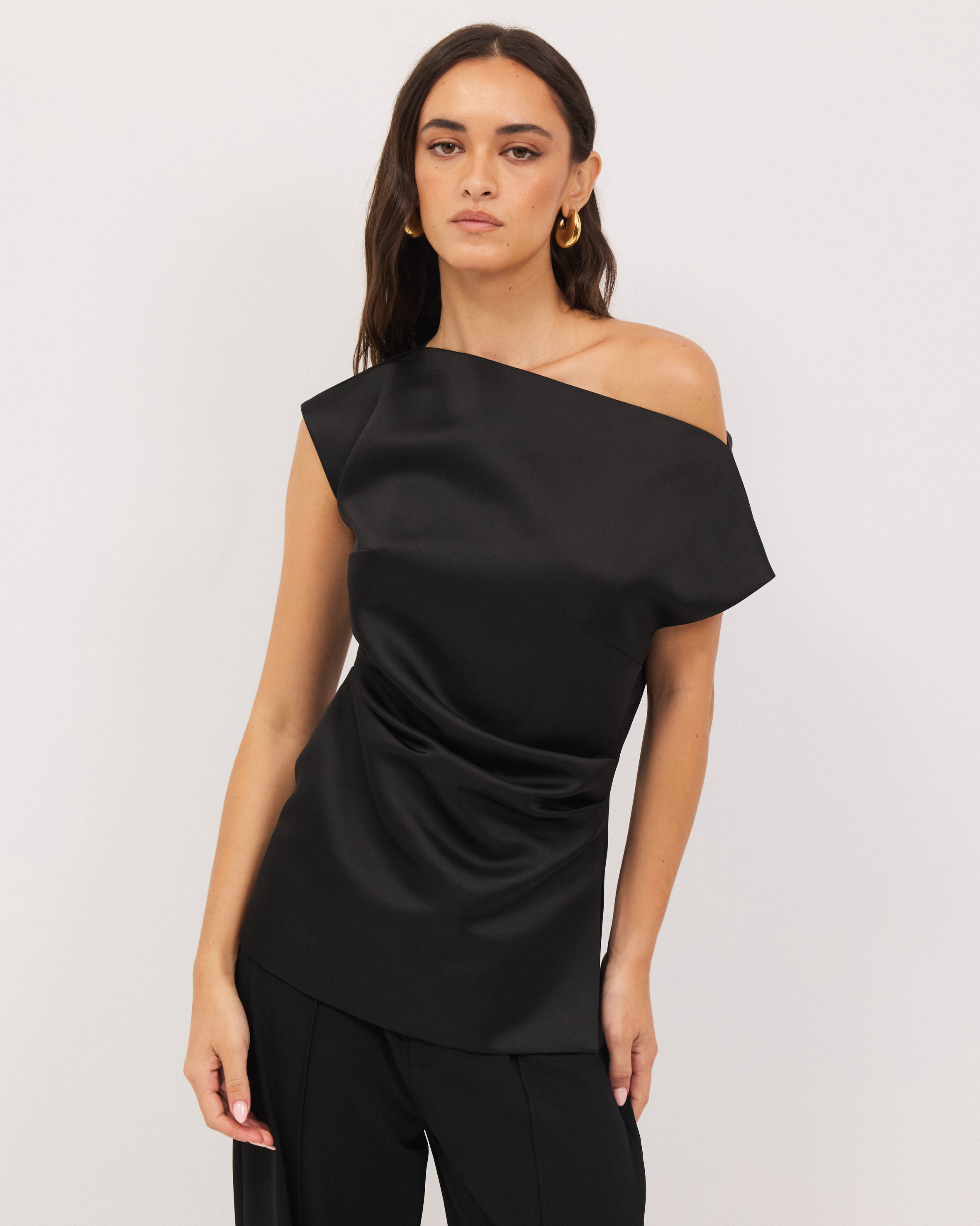 Marla Off-Shoulder Satin Top