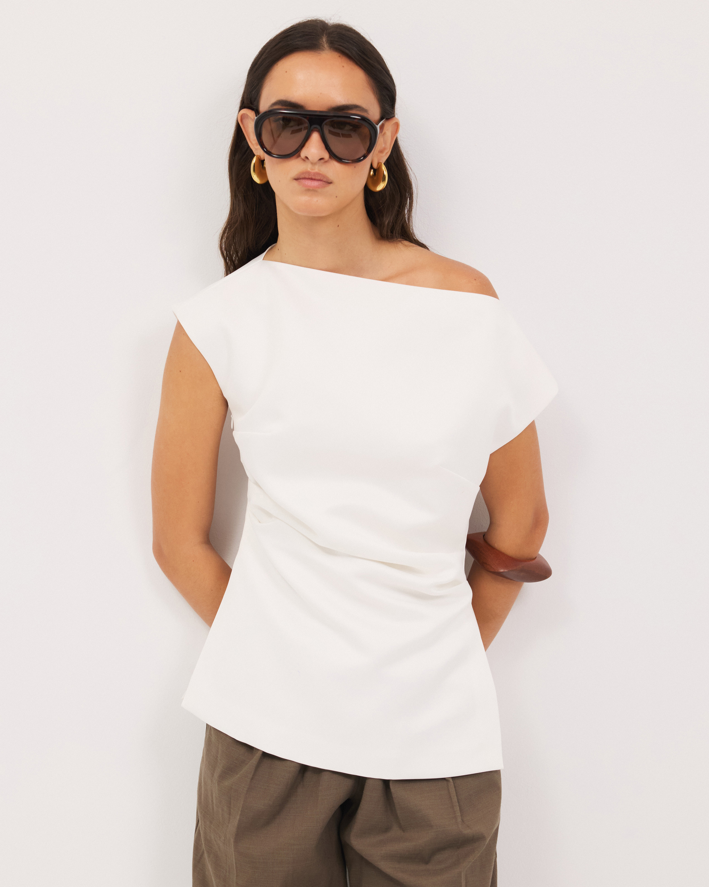 Marla Off-Shoulder Satin Top