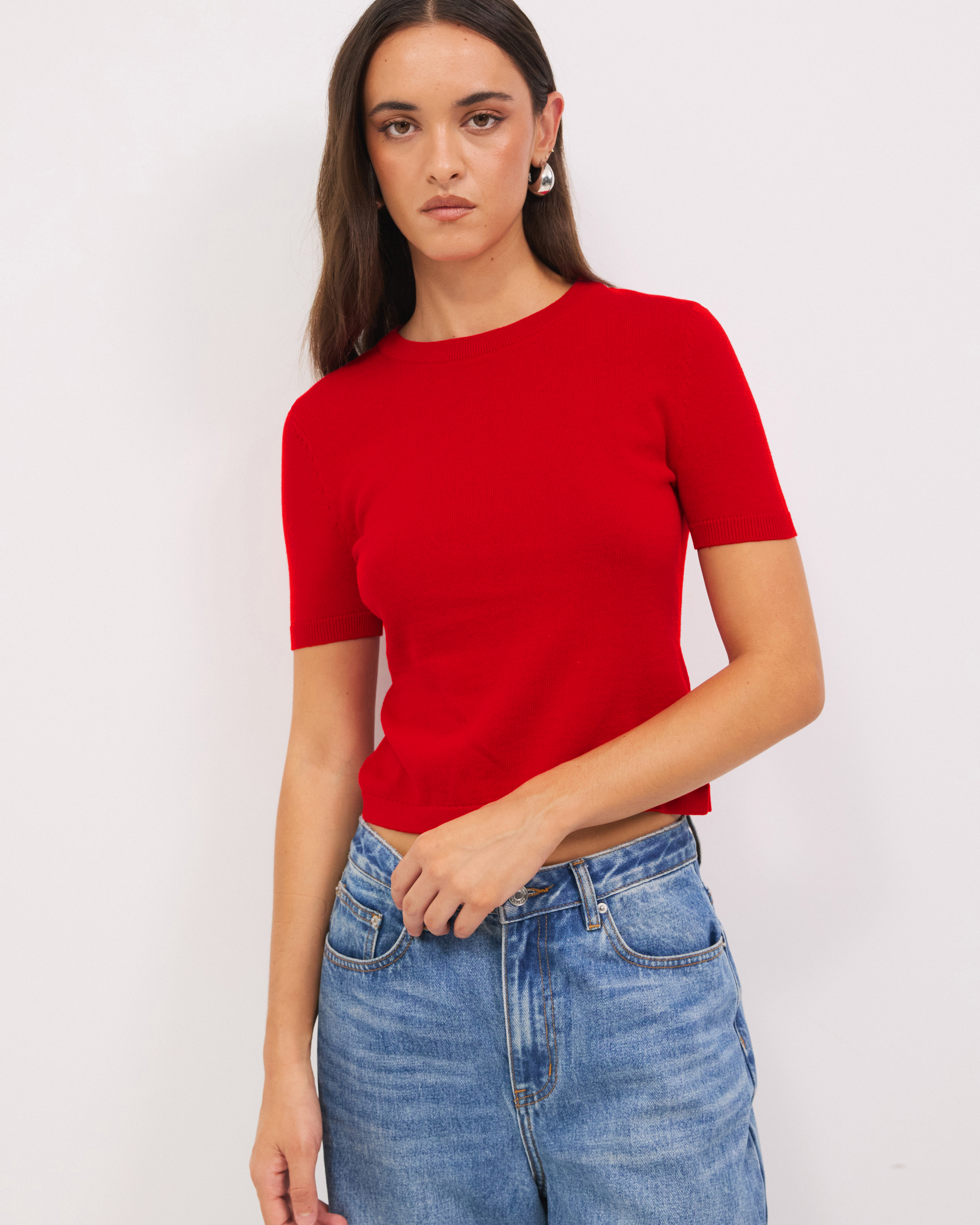 Melton Fitted Knit Tee