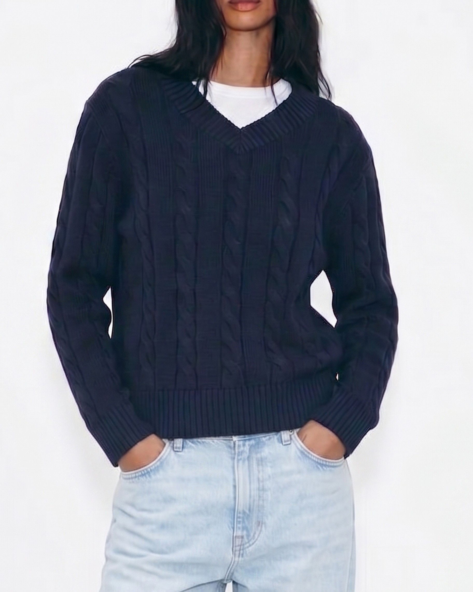 Leo Wool Blend Cable Knit Jumper