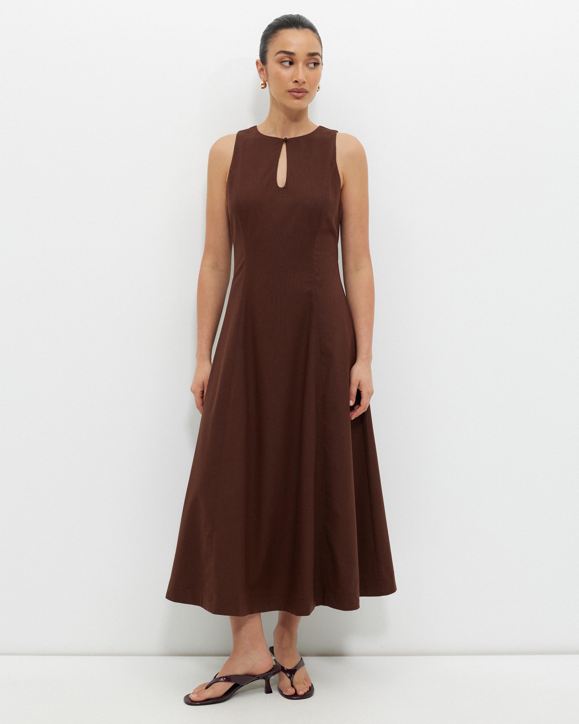 Heeley Cotton Linen Blend Midi Dress