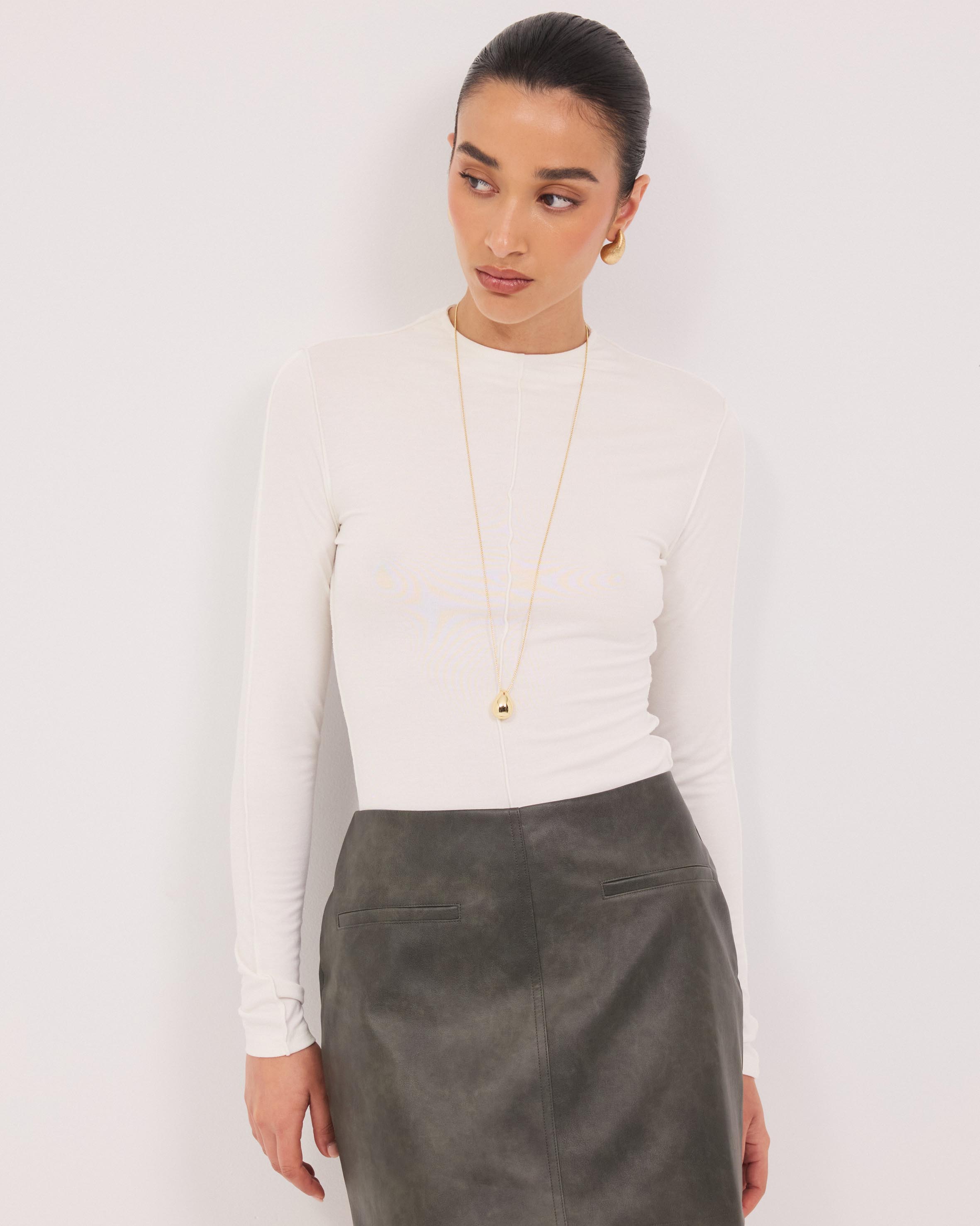 Astor Babylocked Long Sleeve Top