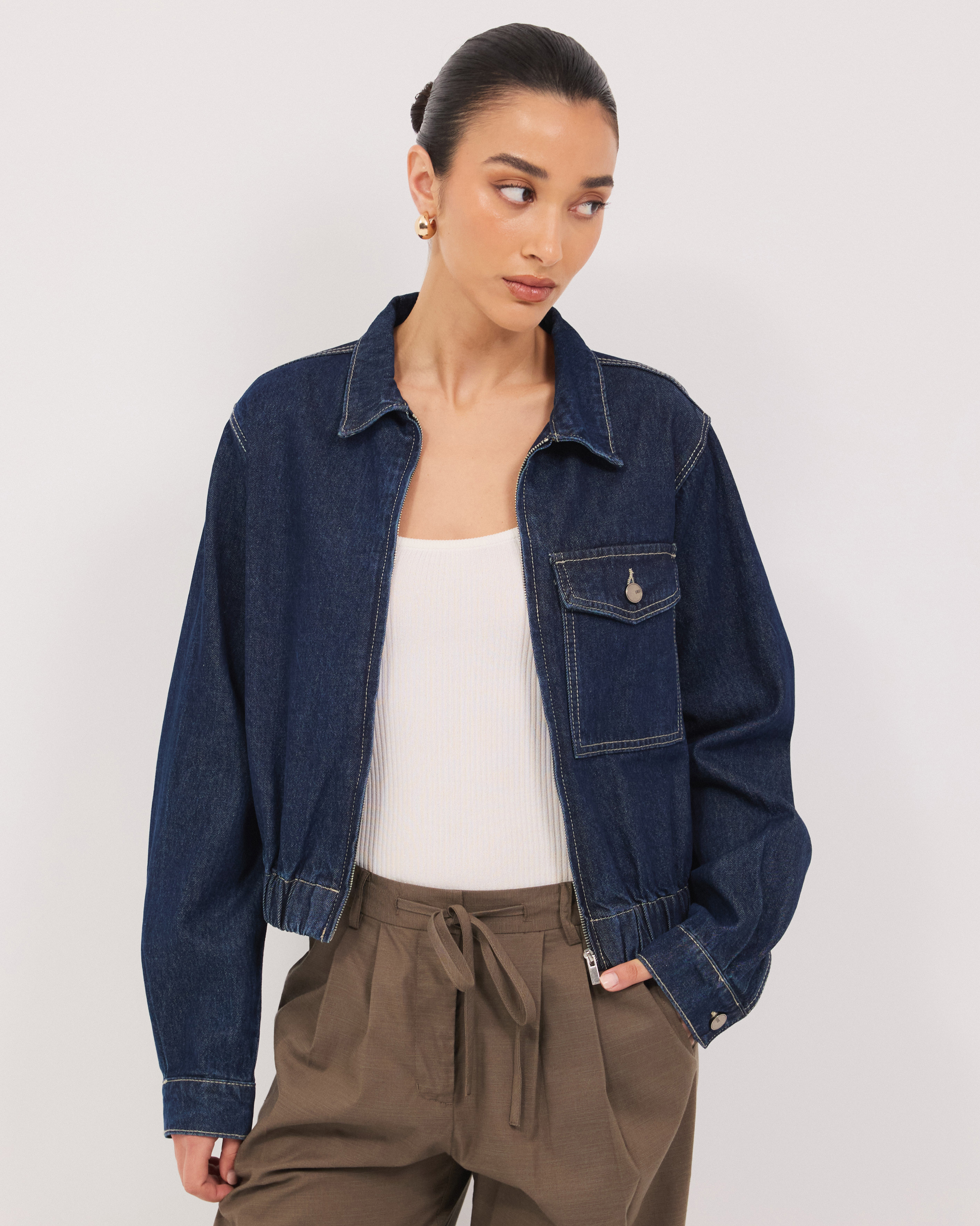 Mika Denim Bomber Jacket