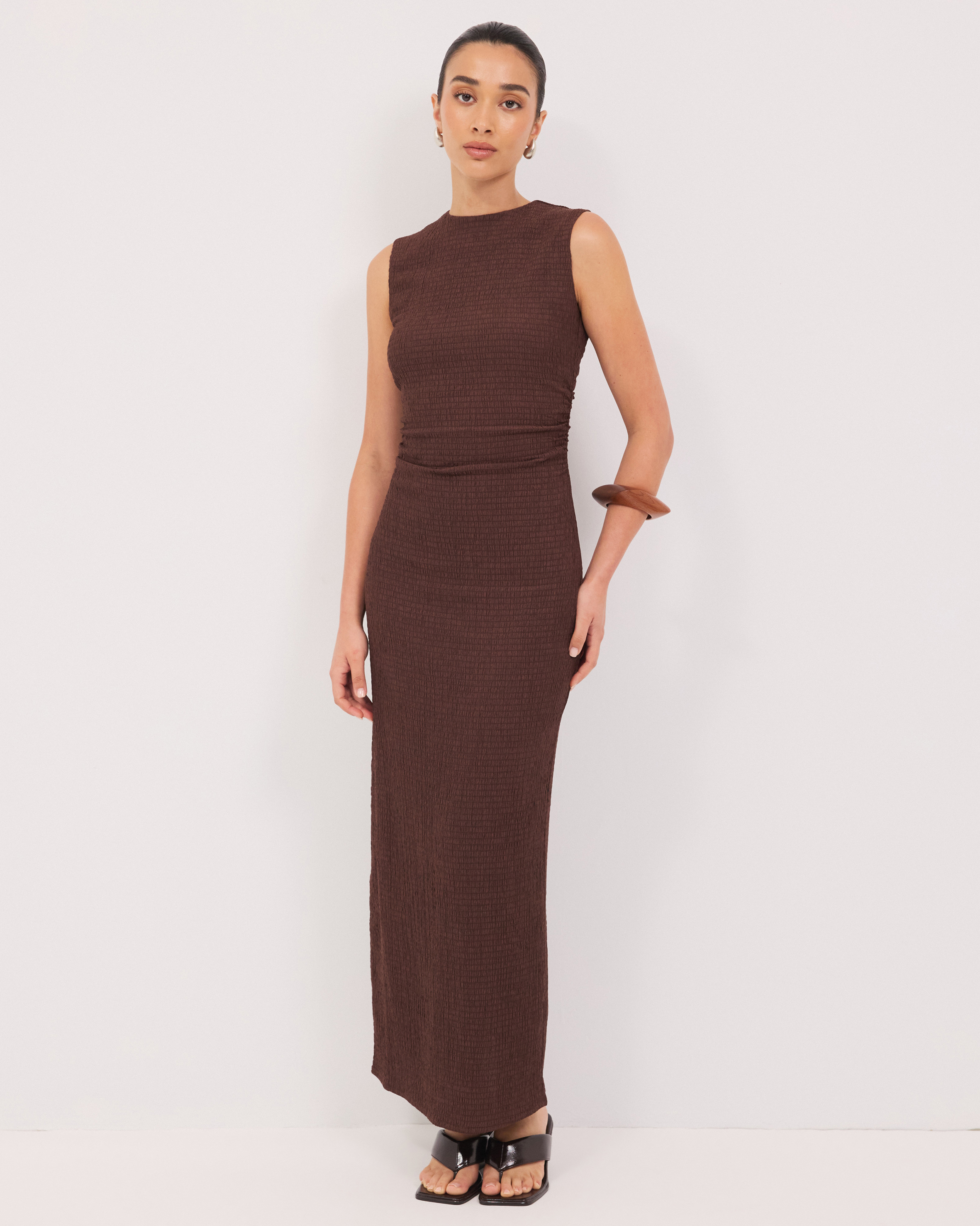 Hazel Funnel Neck Jersey Maxi Dress