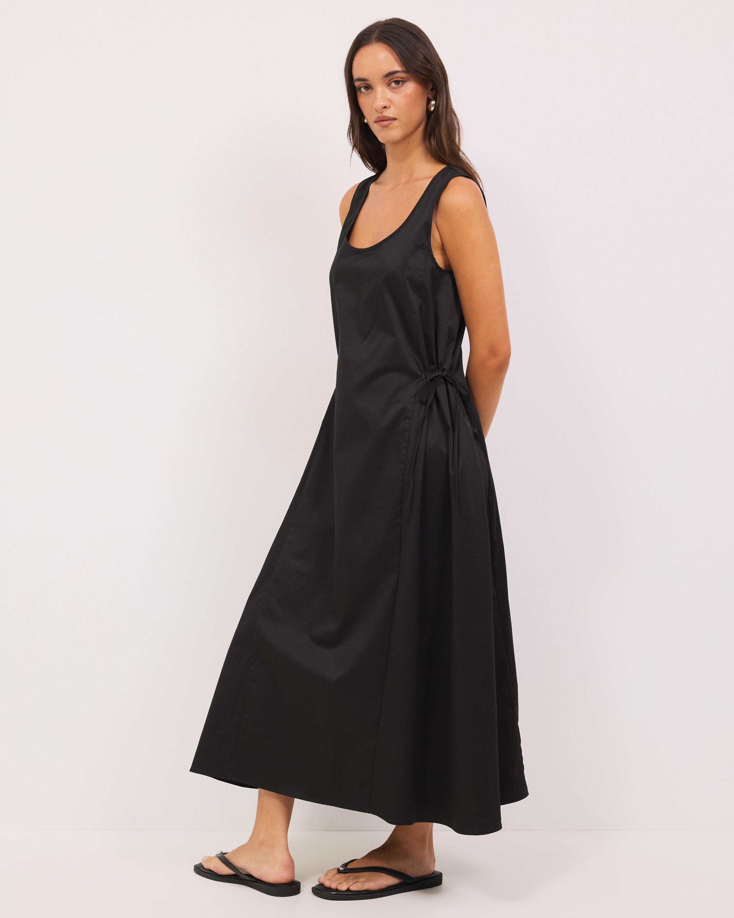 Lindez Drawstring Midi Dress