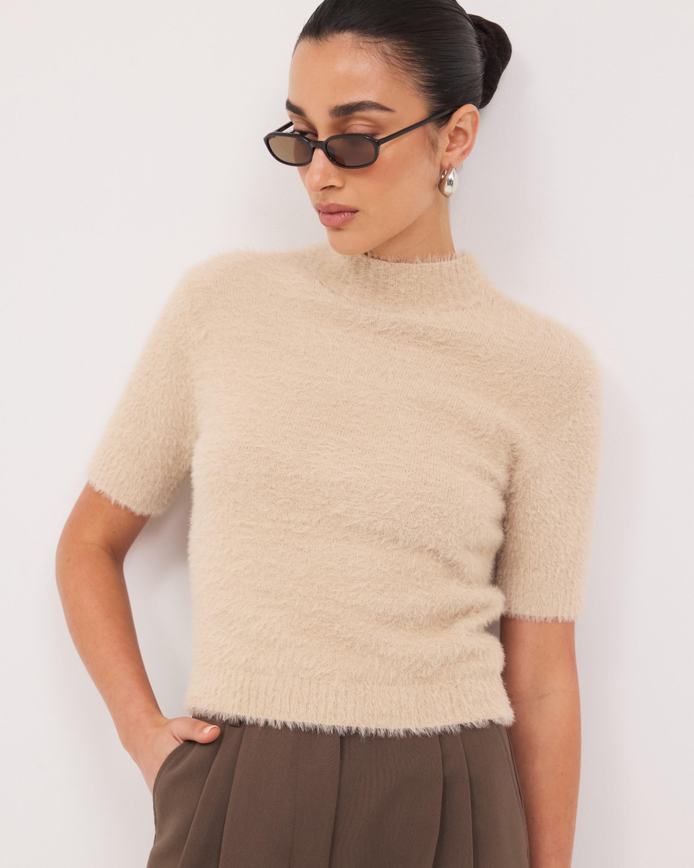 Rae Turtleneck Knit Tee