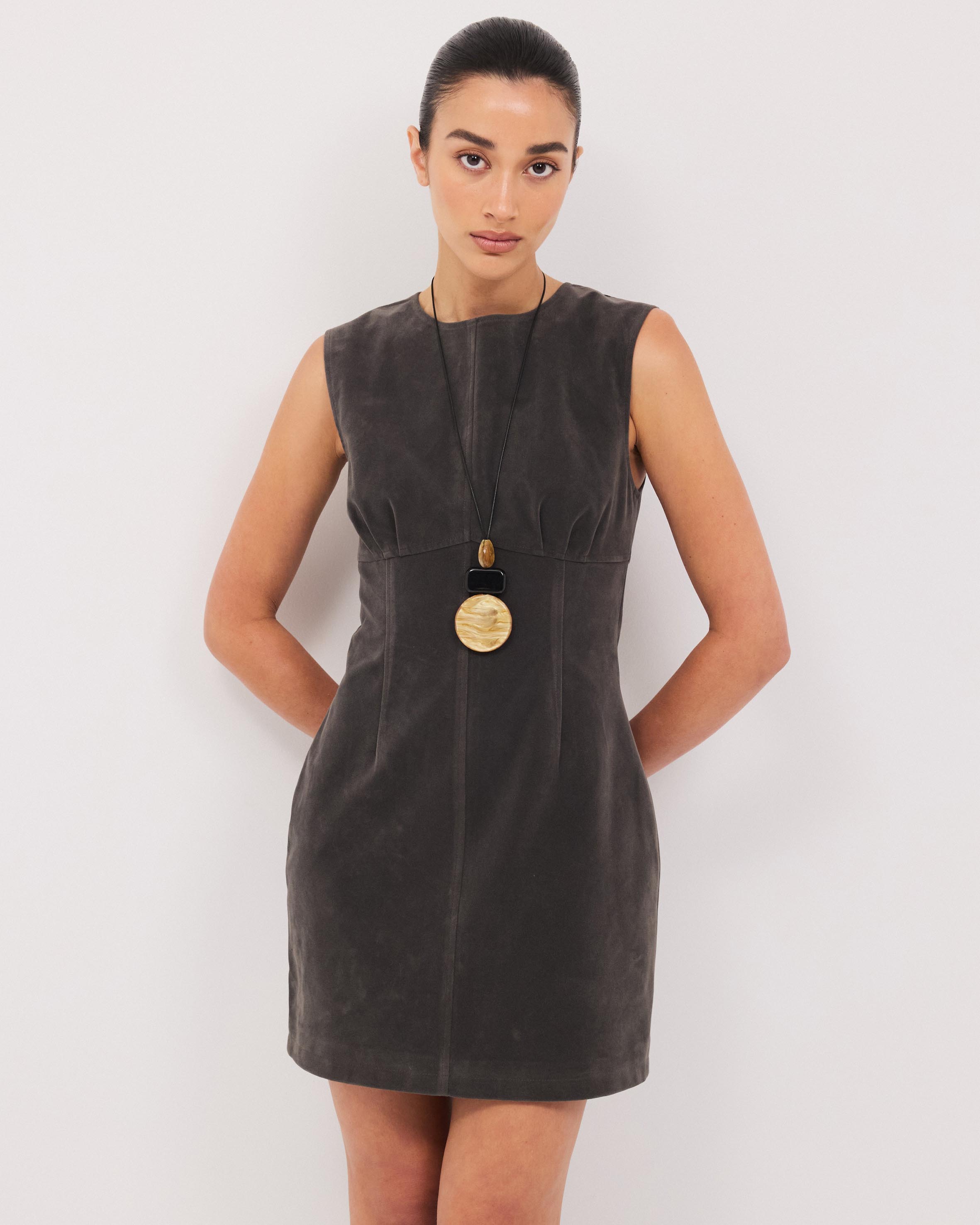 Maslow Faux Suede Mini Dress