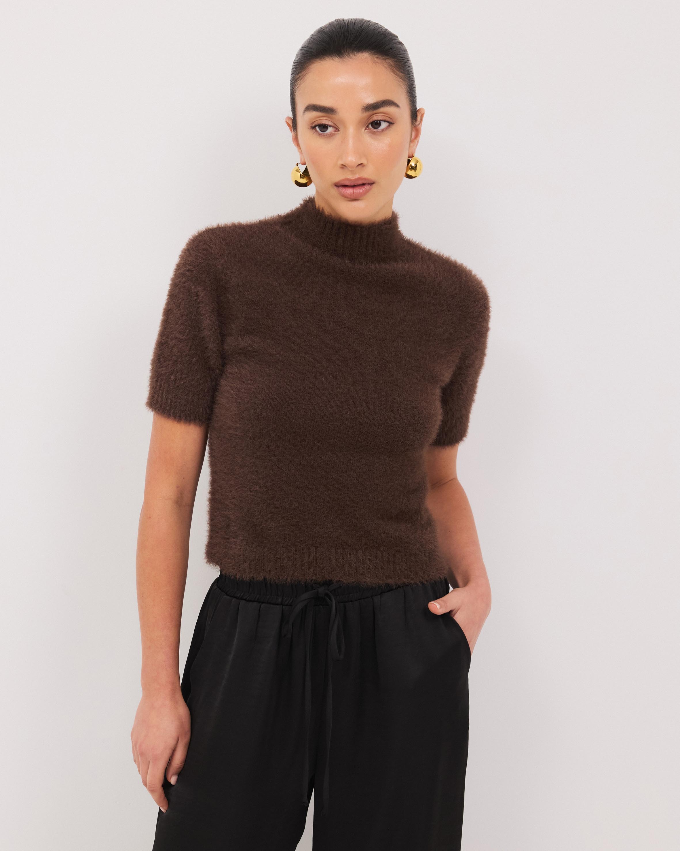Rae Turtleneck Knit Tee