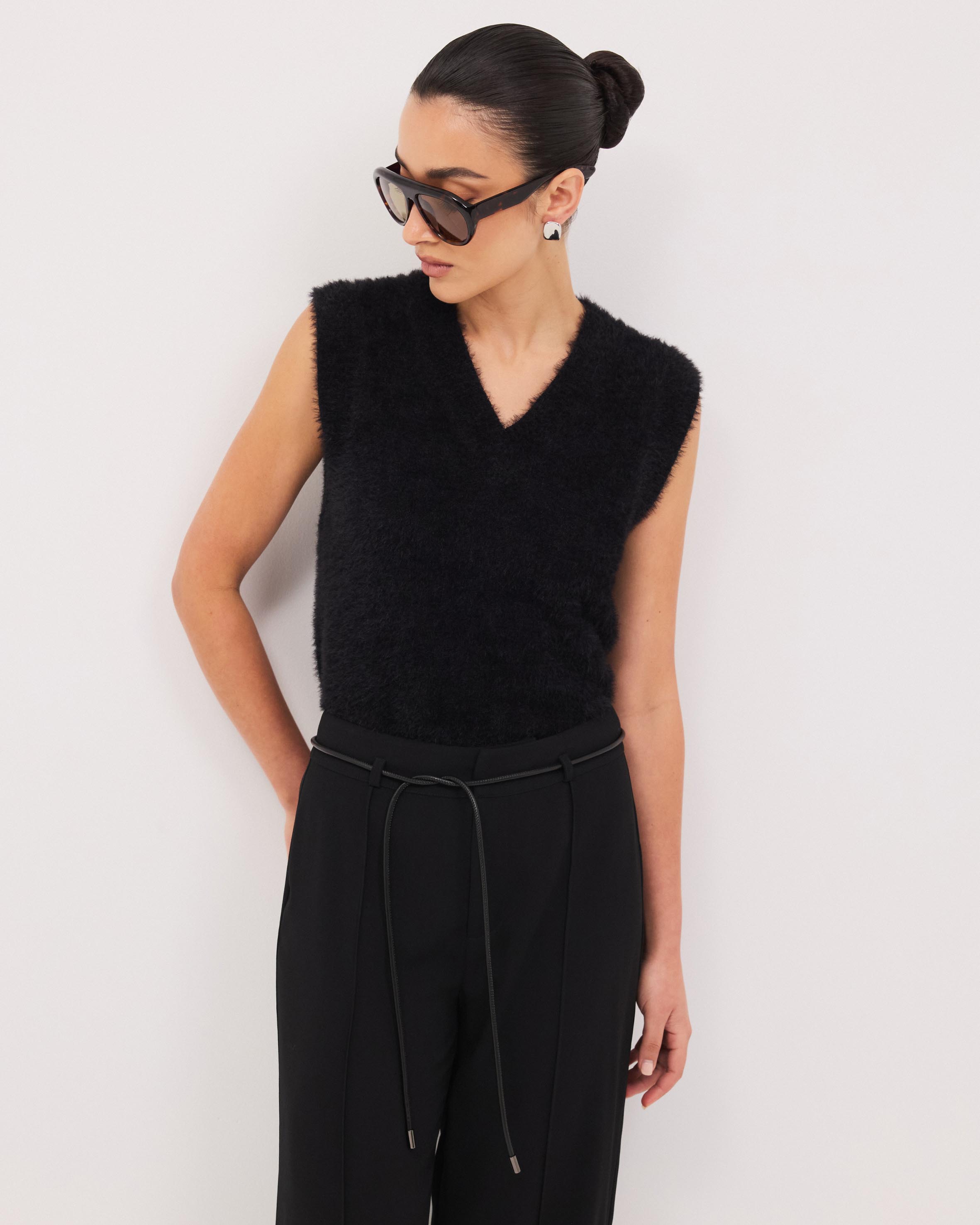 Rae V-Neck Knit Vest Top