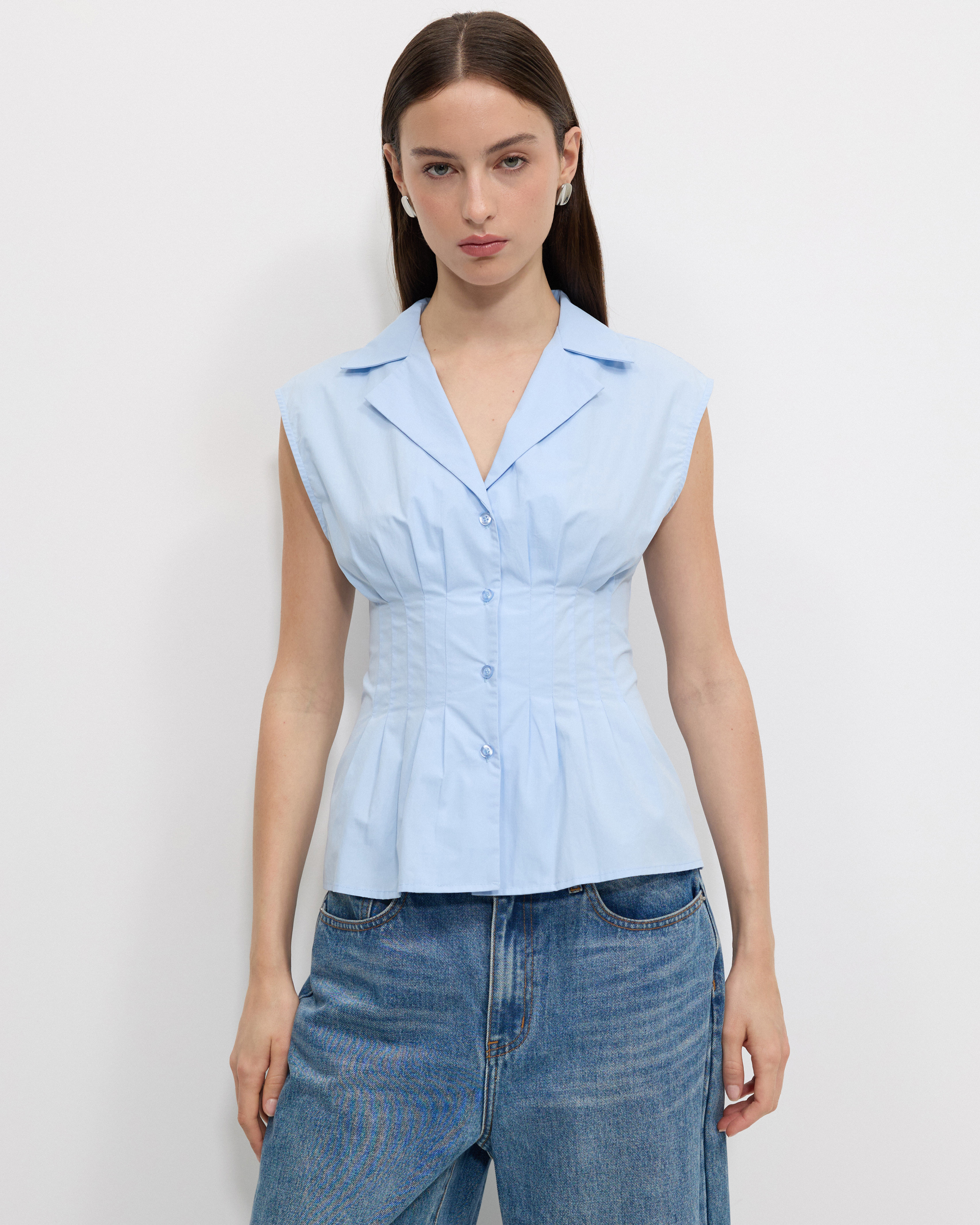 Tucked Sleeveless Shirt
