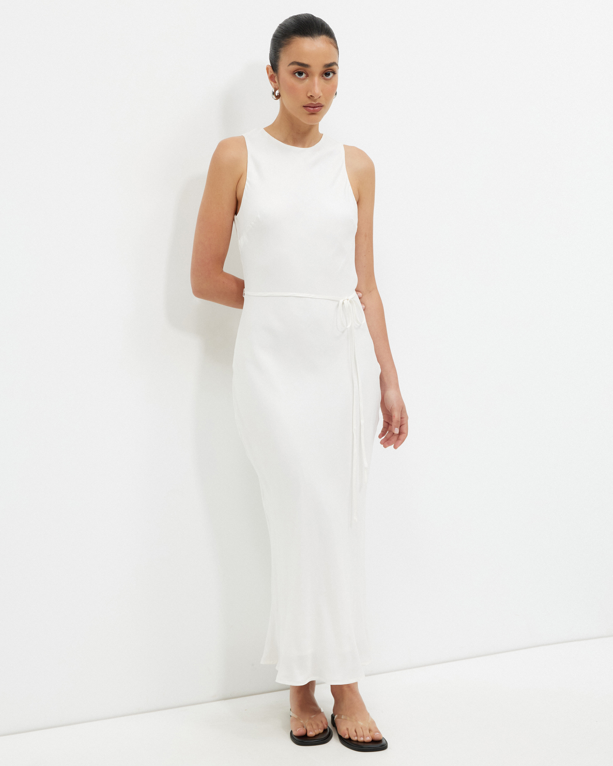 Cupro Crew Neck Dress