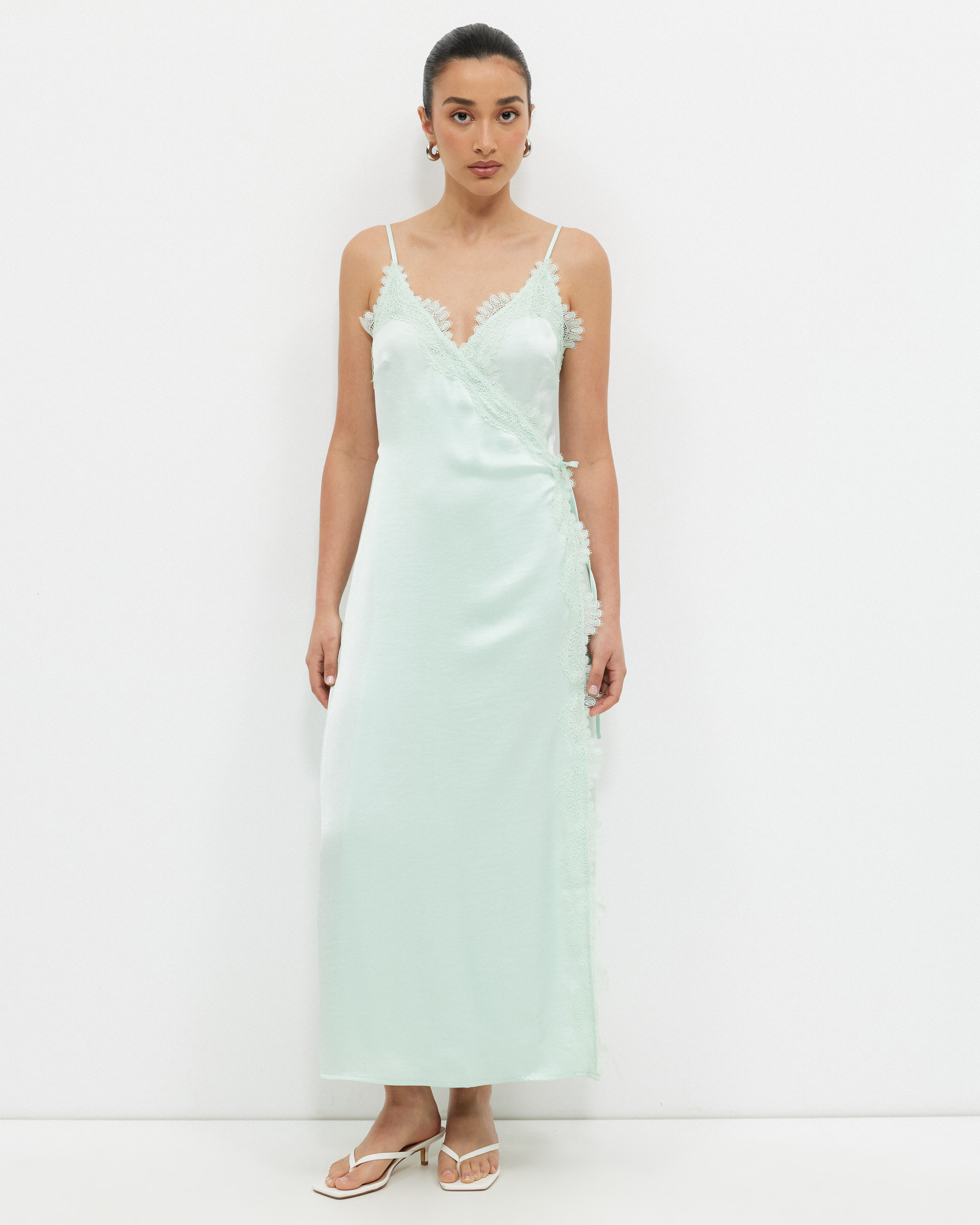 Union Satin Wrap Dress
