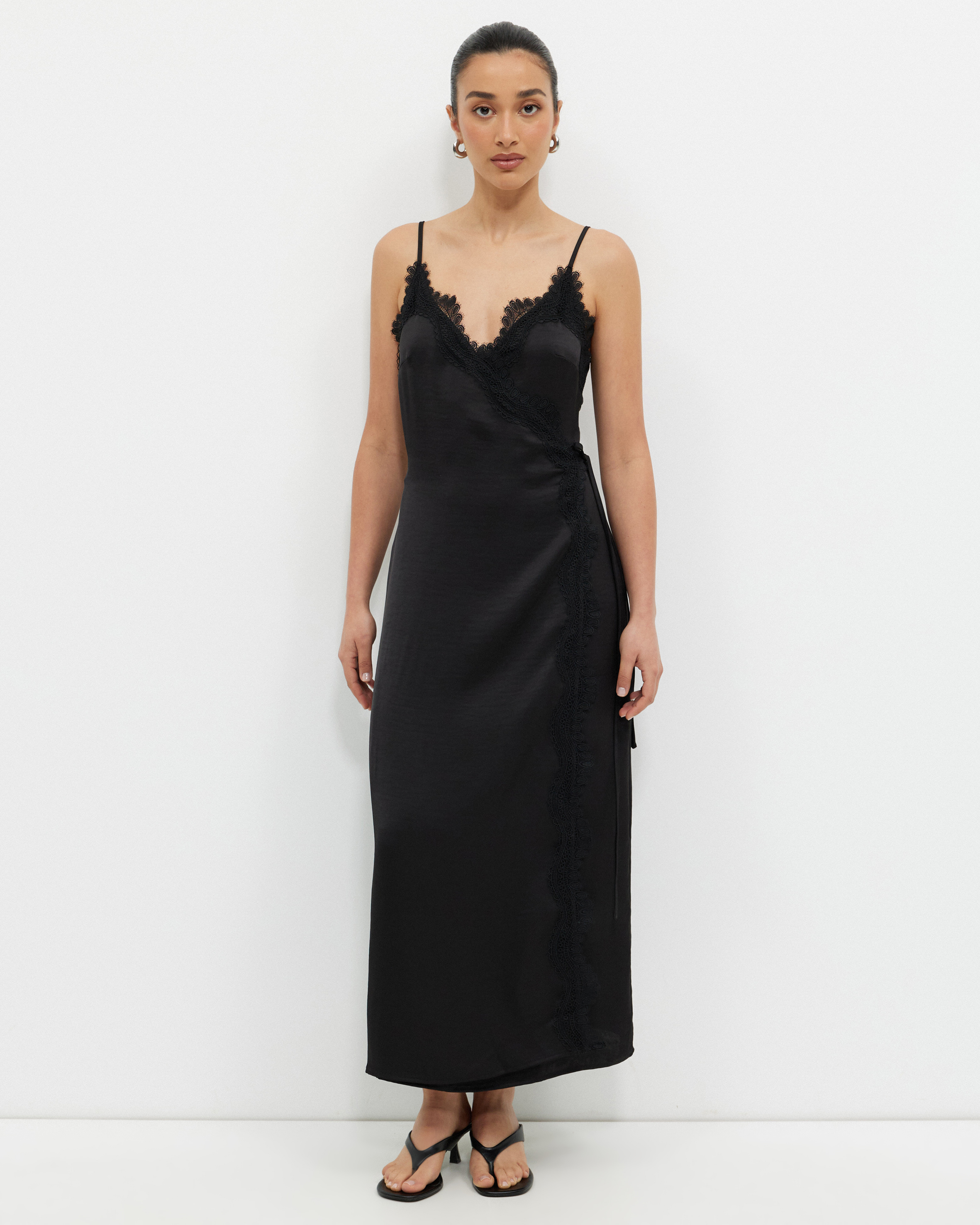 Union Satin Wrap Dress