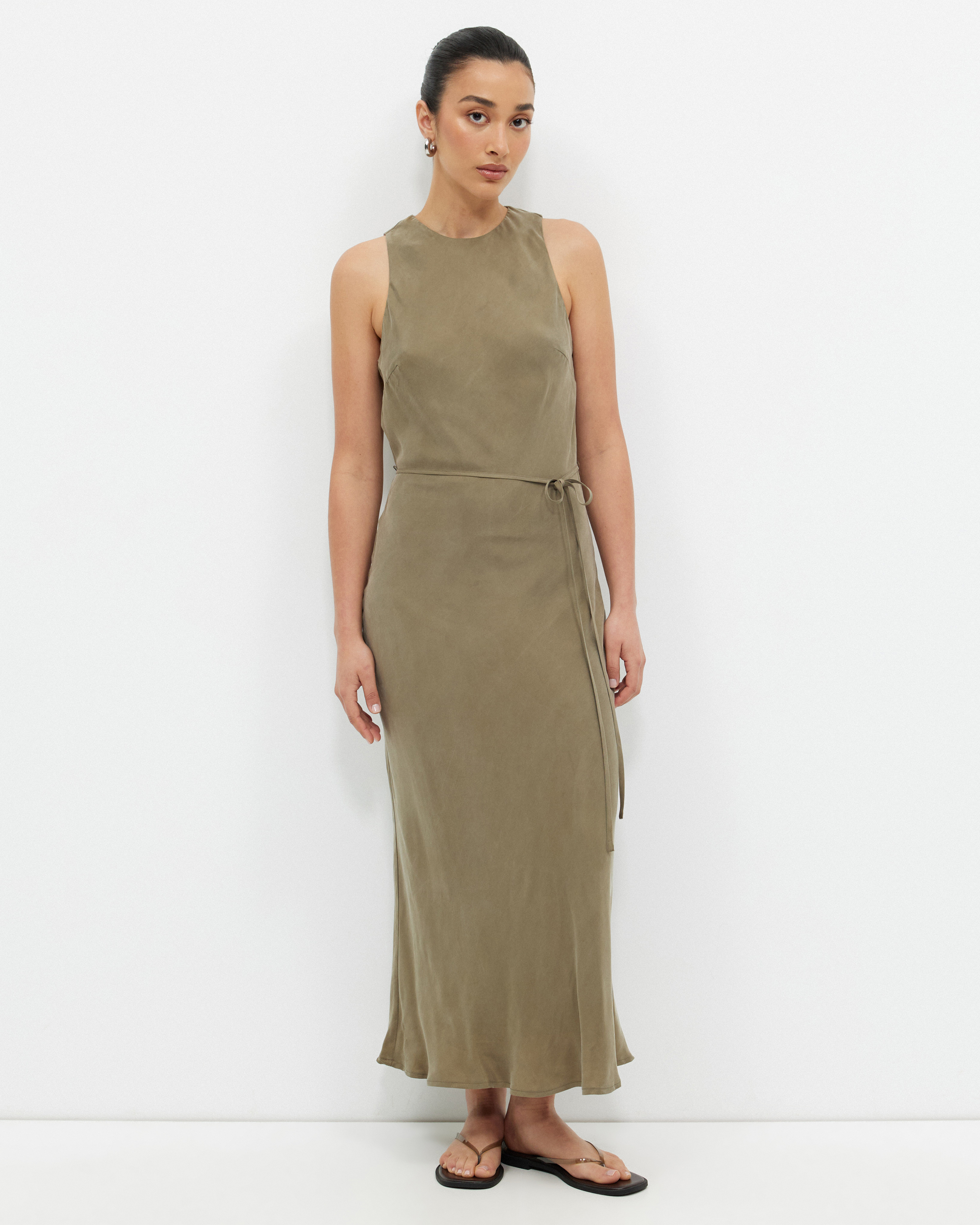 Cupro Crew Neck Dress