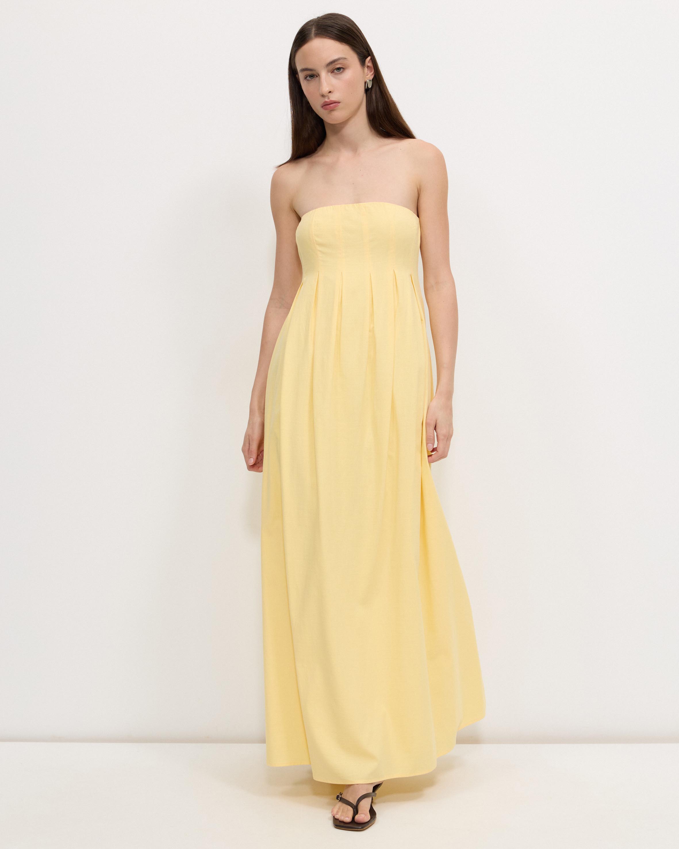 Karina Pleated Strapless Maxi Dress