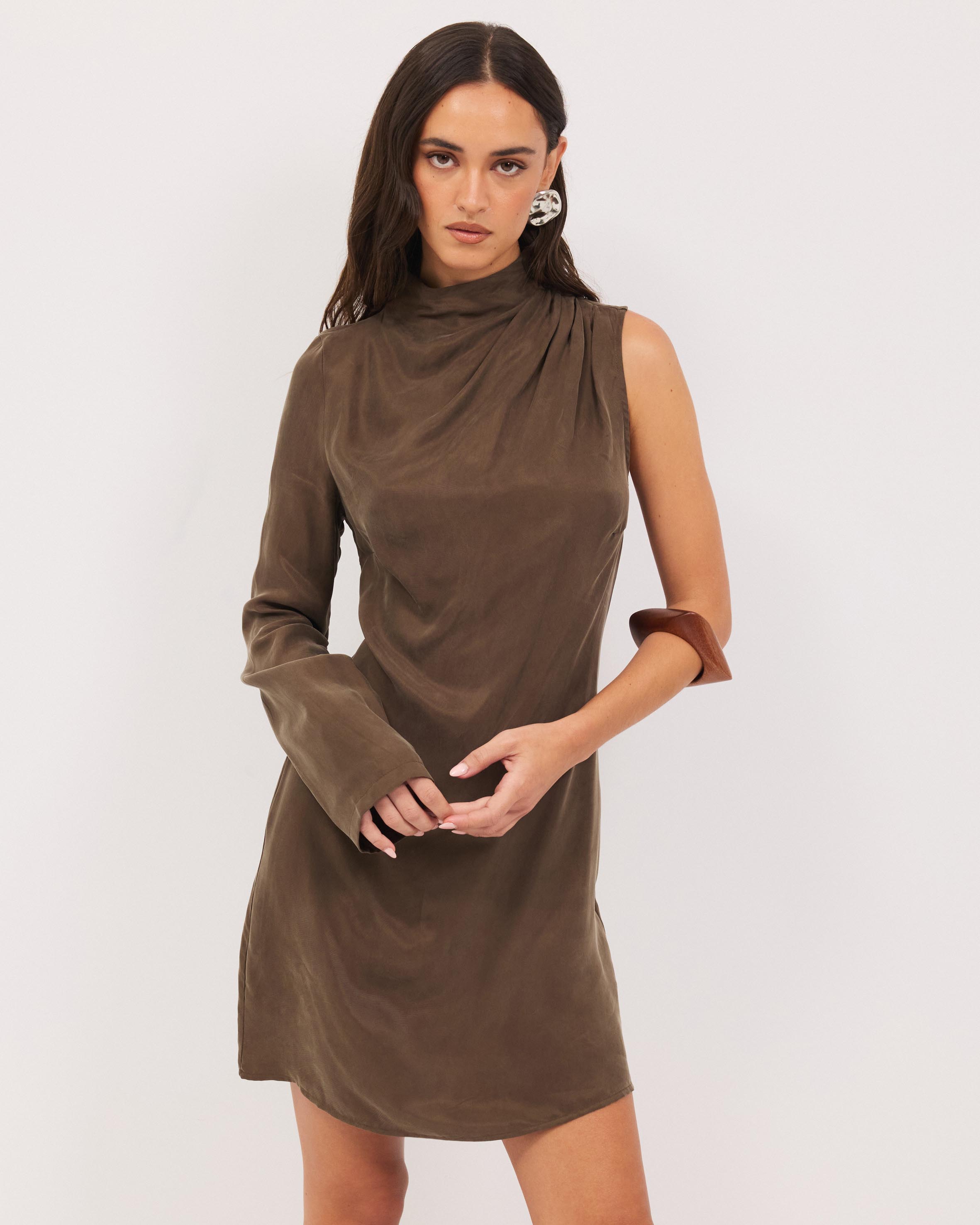 Sadie Cupro Draped Mini Dress