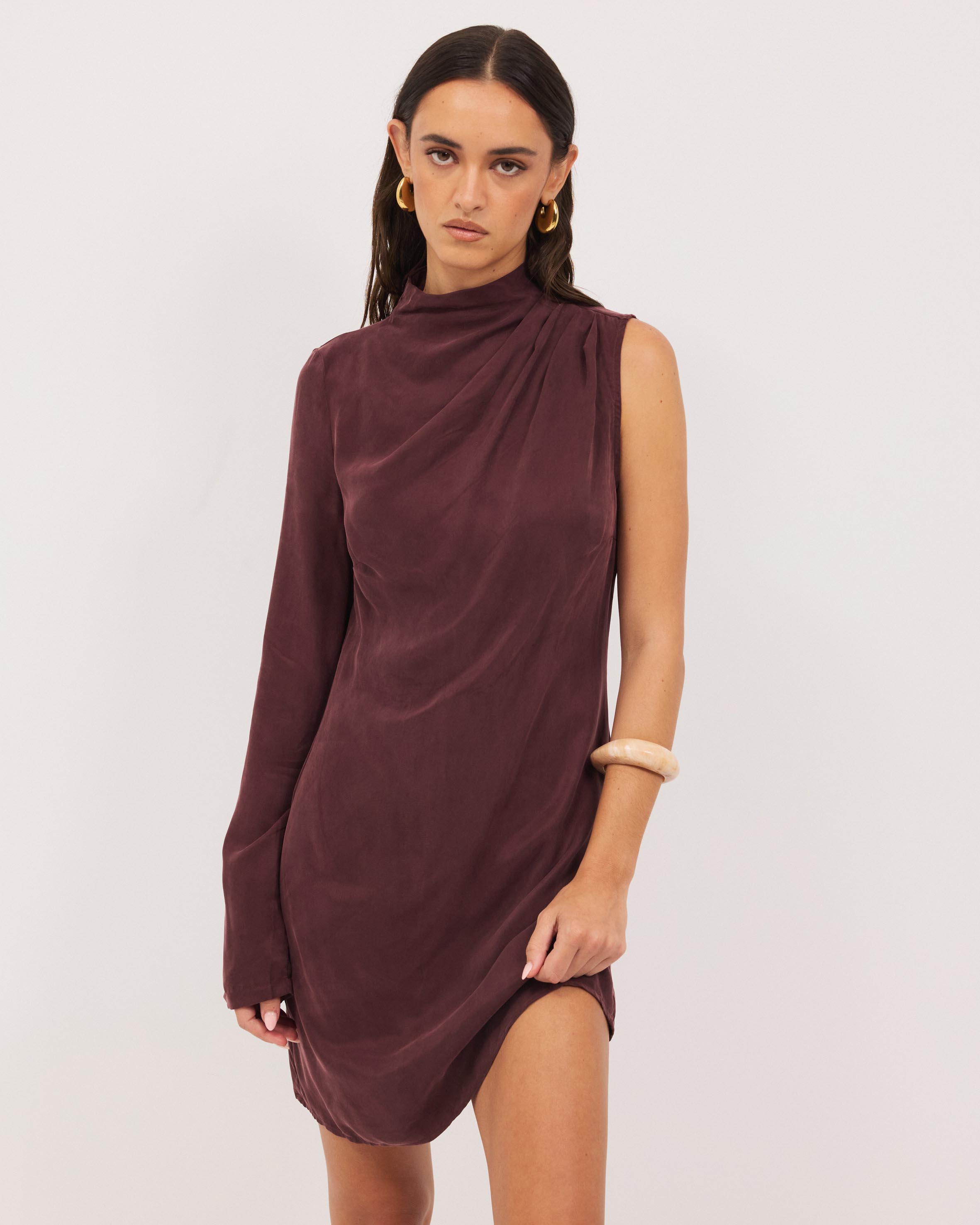 Sadie Cupro Draped Mini Dress