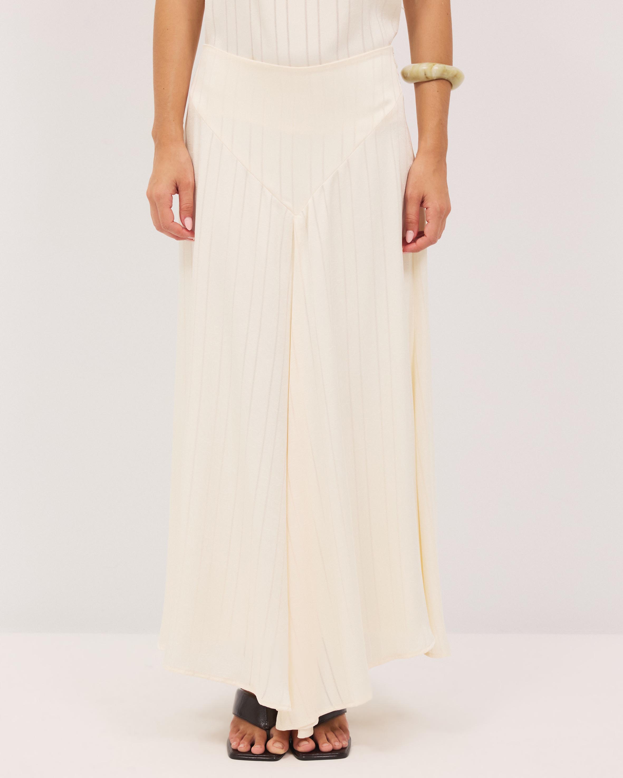 Sayer Satin Panelled Midi Skirt