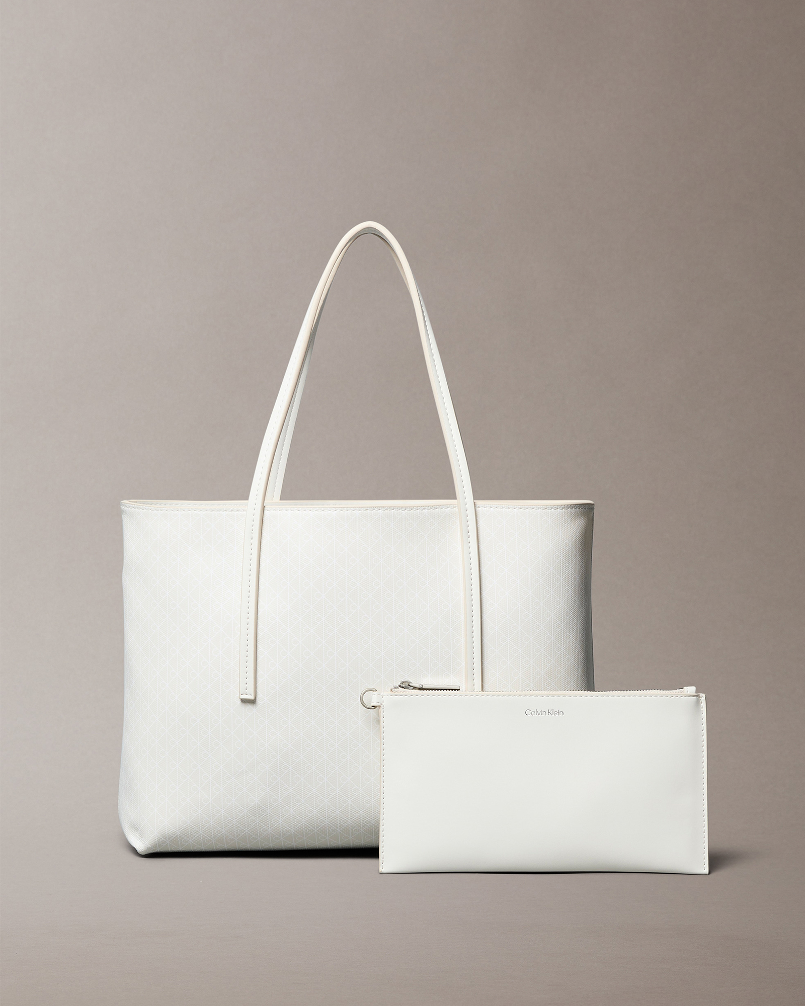 Allover Monogram Logo Small Tote Bag with Pouch