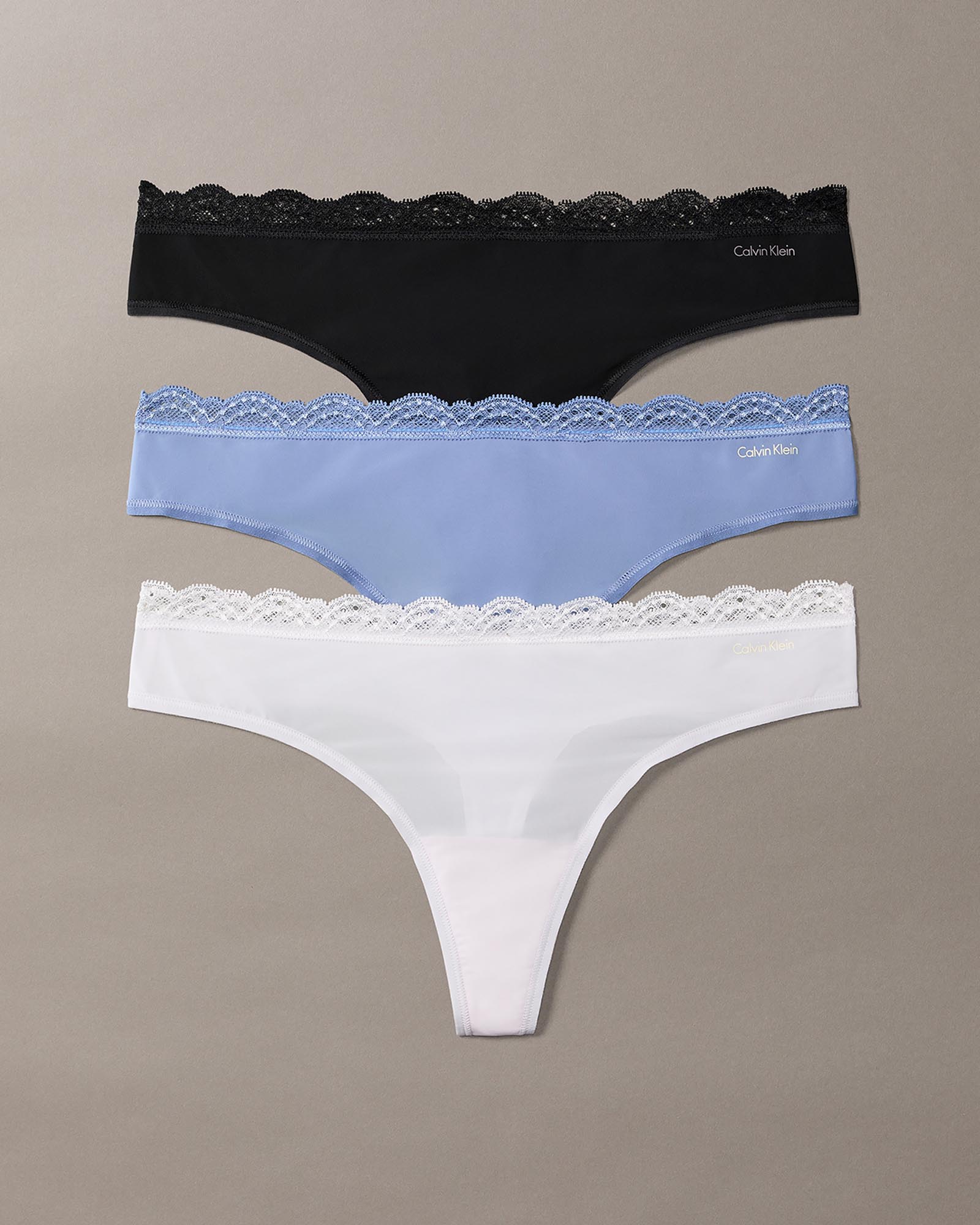 3-Pack Micro Stretch With Lace Thongs