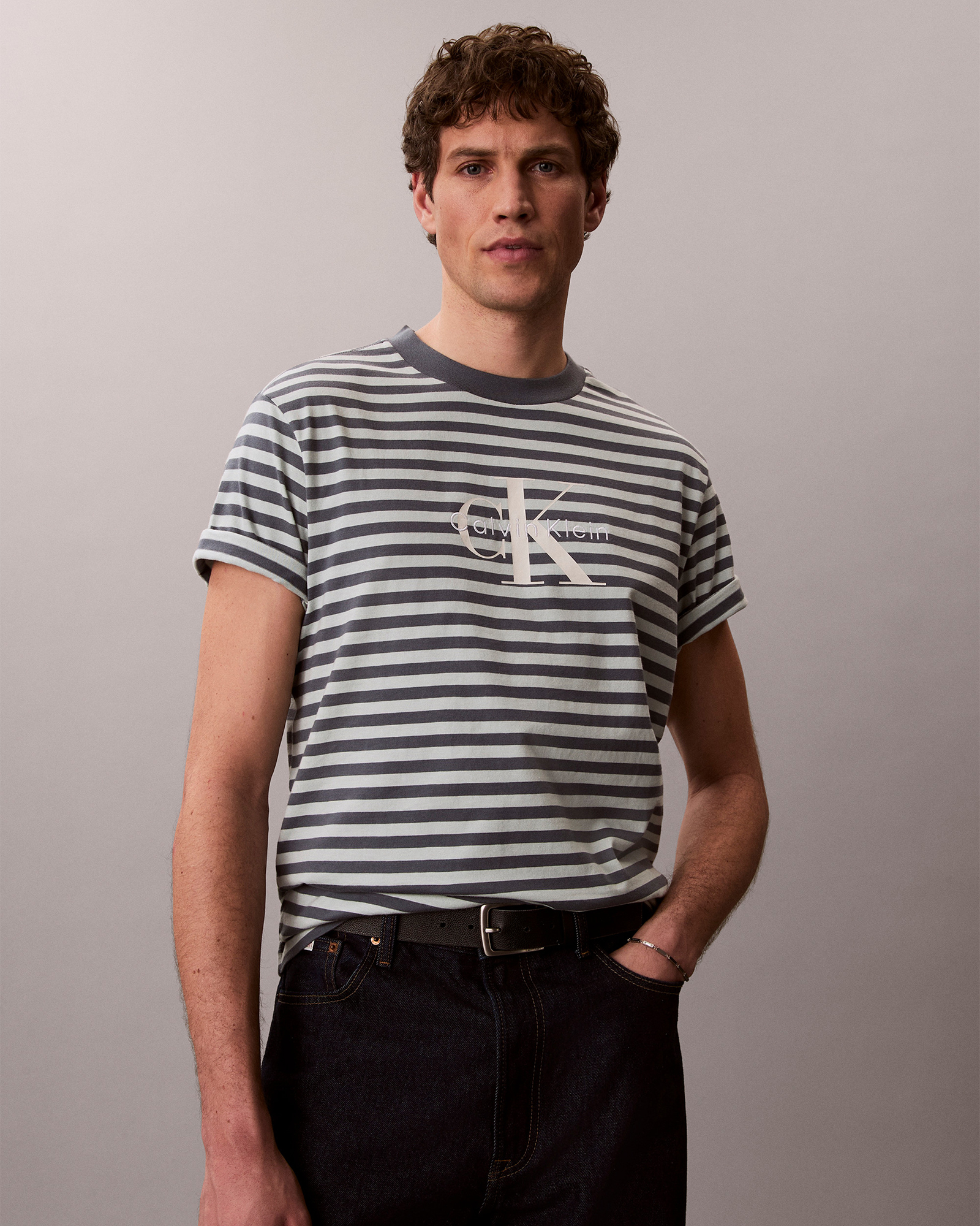 Monogram Logo Stripe Relaxed T-Shirt