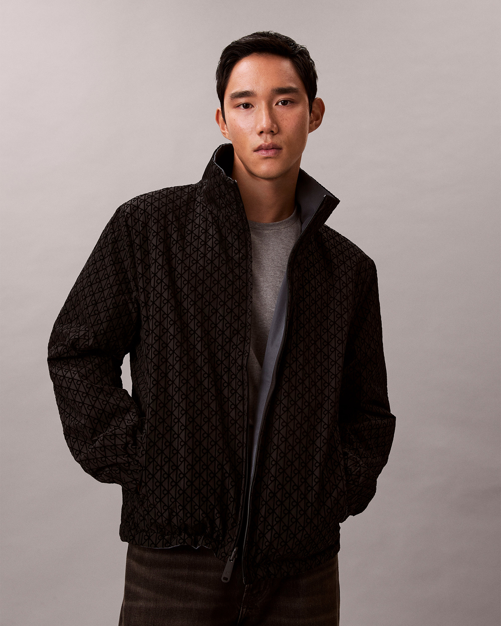 Allover Emblem Logo Reversible Jacket