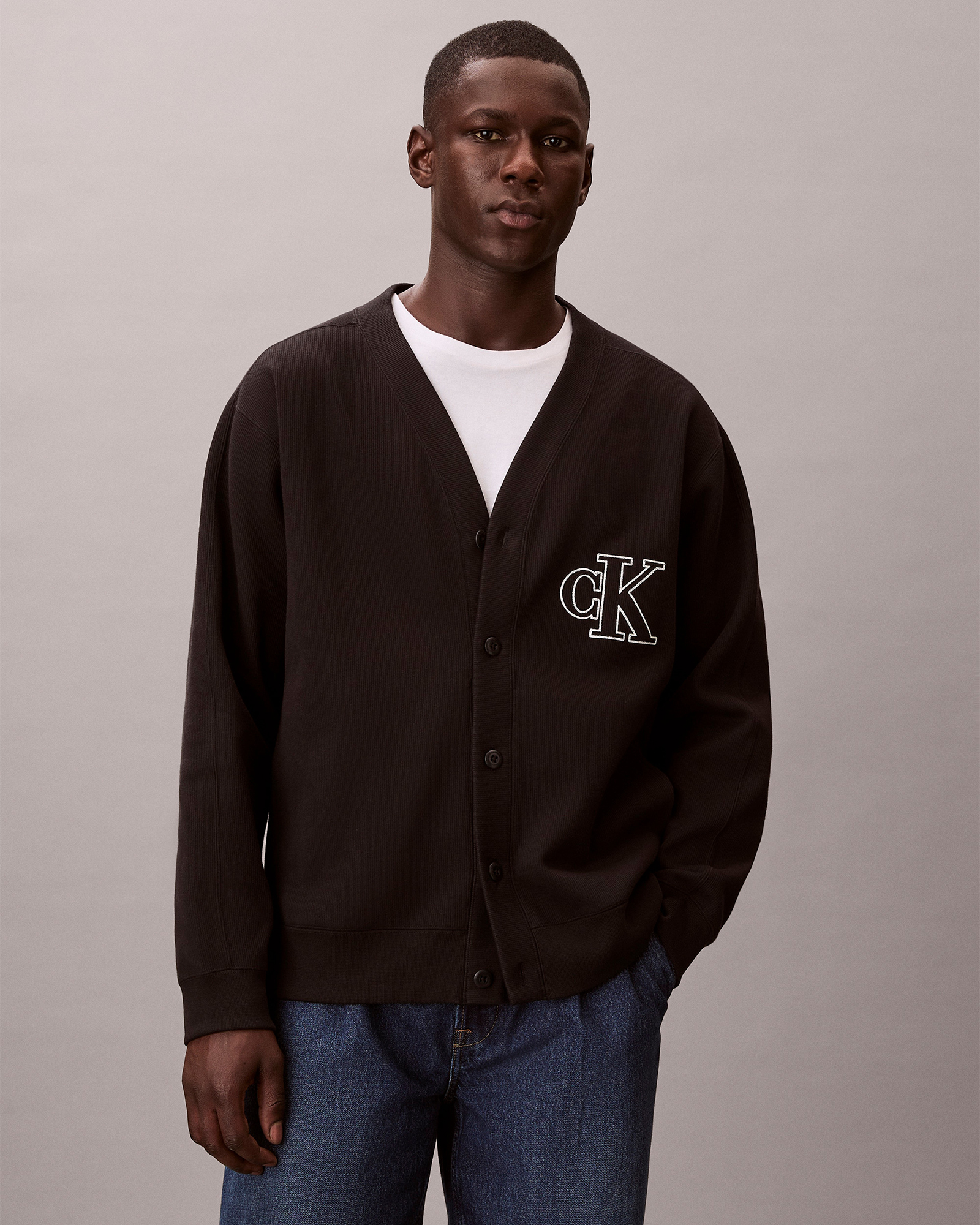 Double Rib Logo Cardigan
