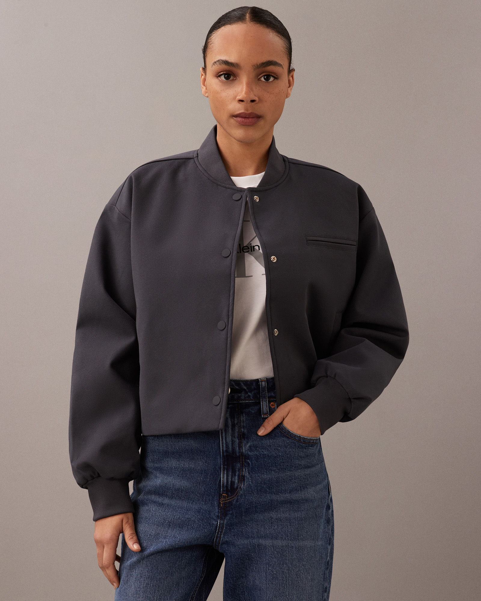 Cropped Bomber Jacket