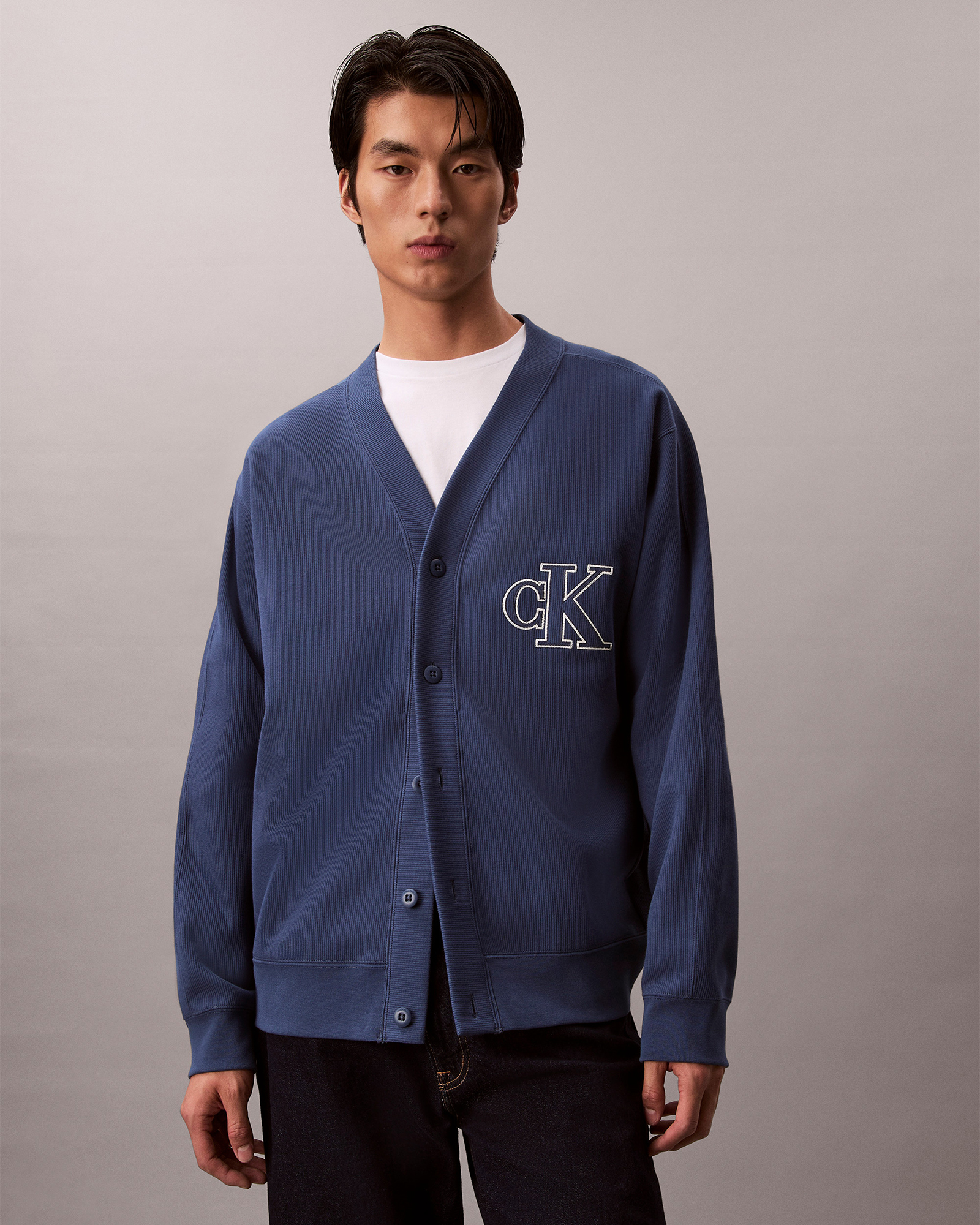 Double Rib Logo Cardigan