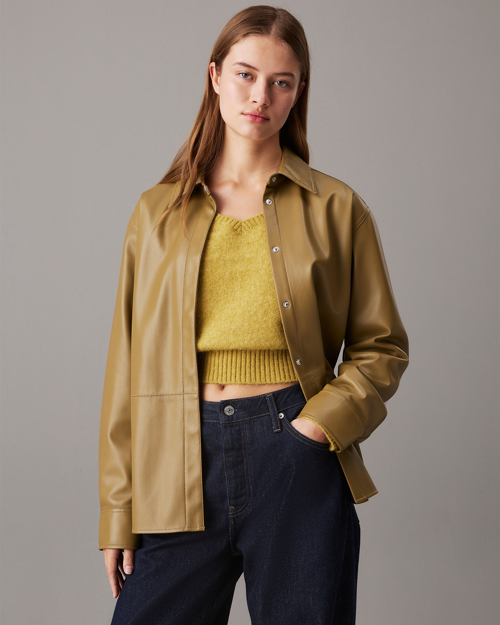 Faux Leather Shirt