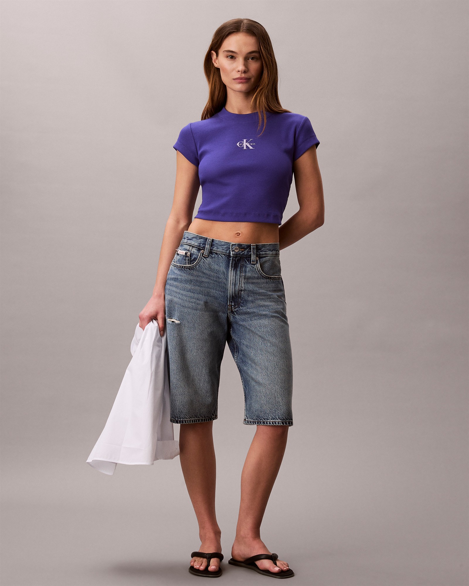 Monogram Logo Ribbed Baby Tee