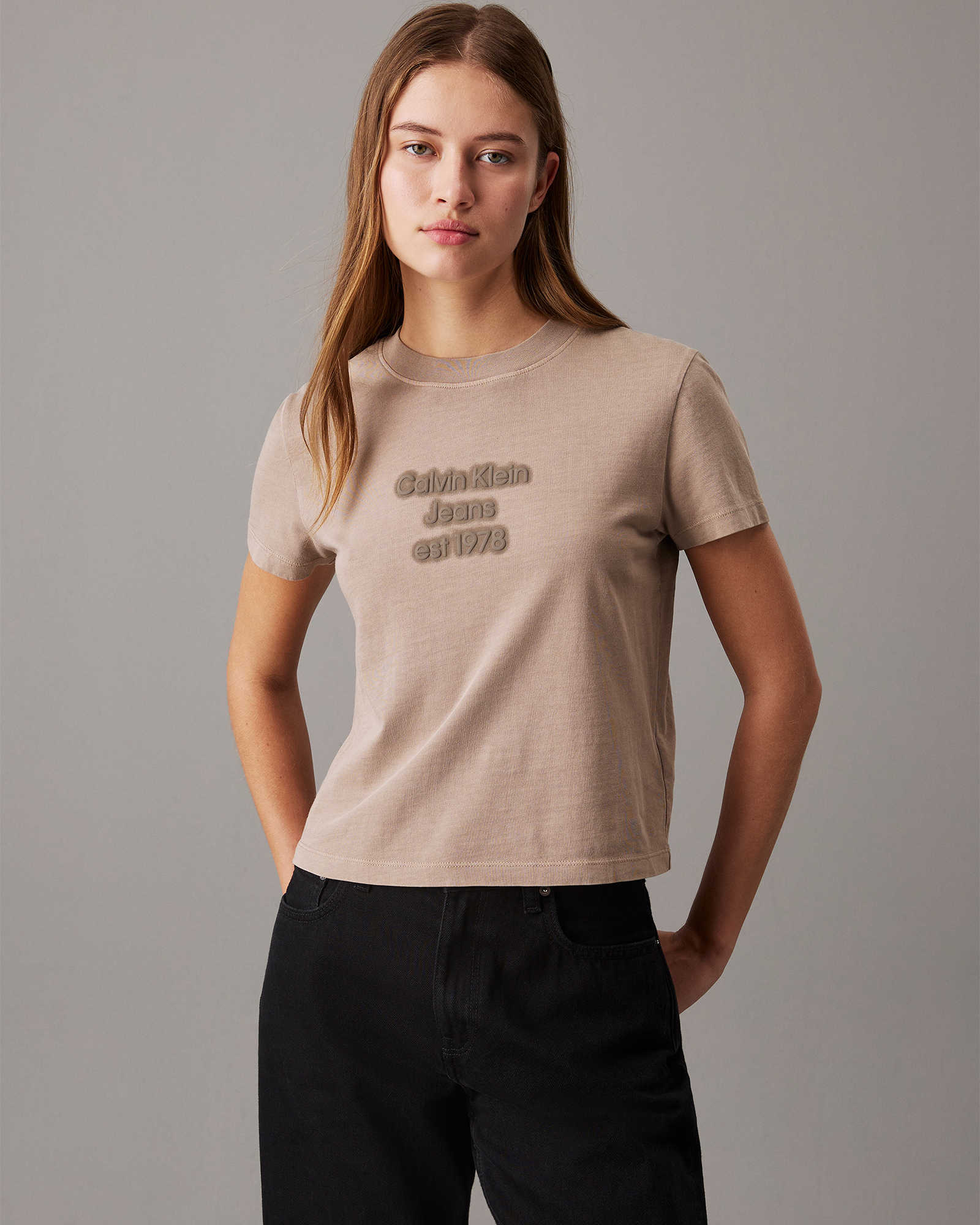 Slim Washed Logo Baby Tee