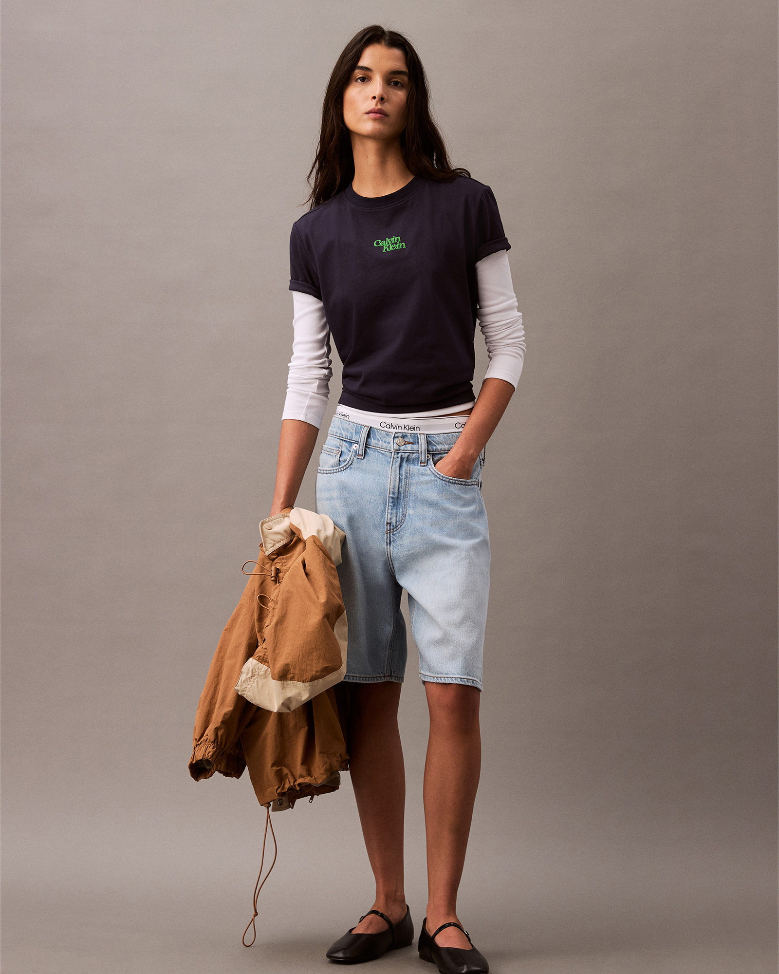 Flocked Logo Graphic Slim T-Shirt