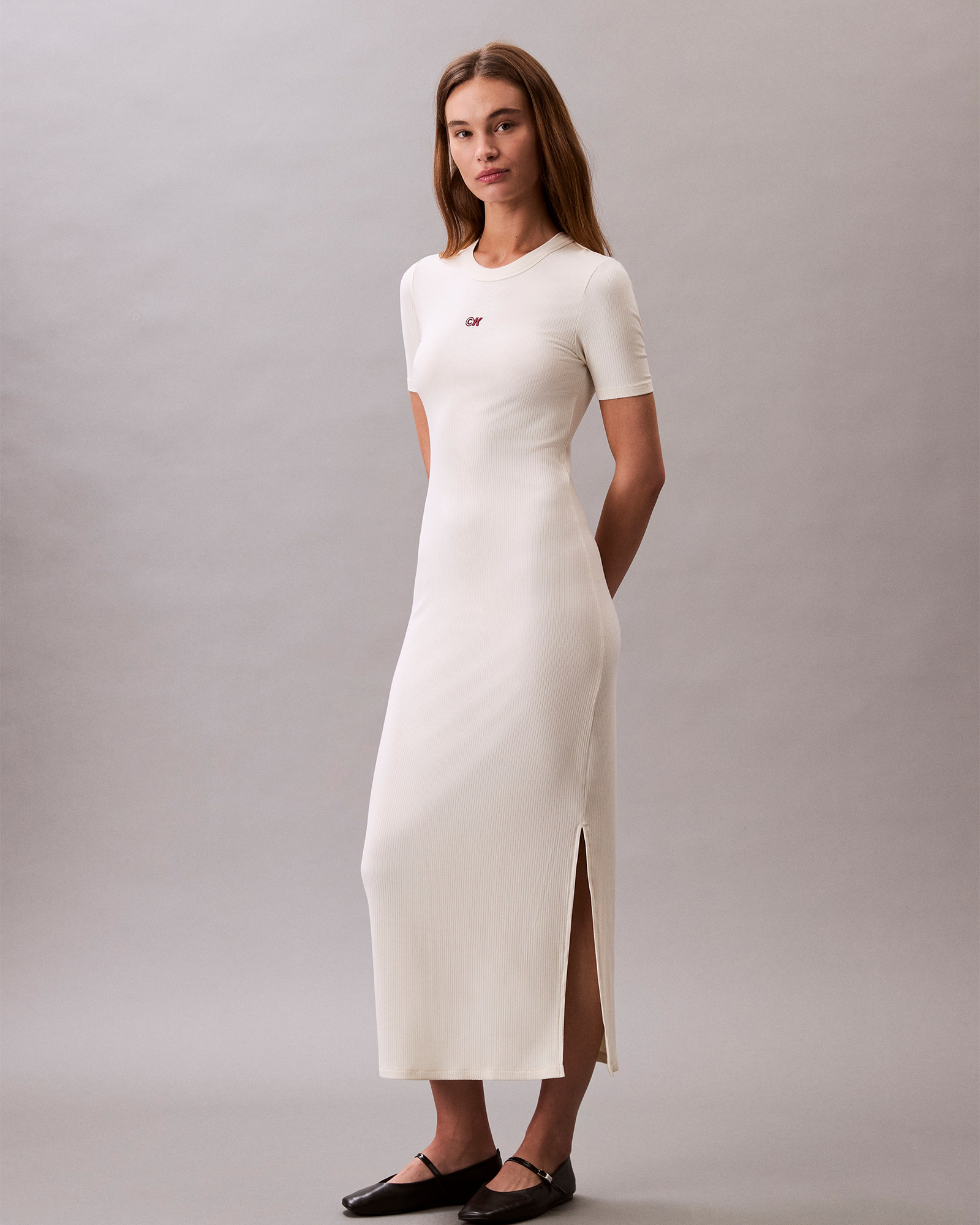Modal Stretch Rib Midi Dress