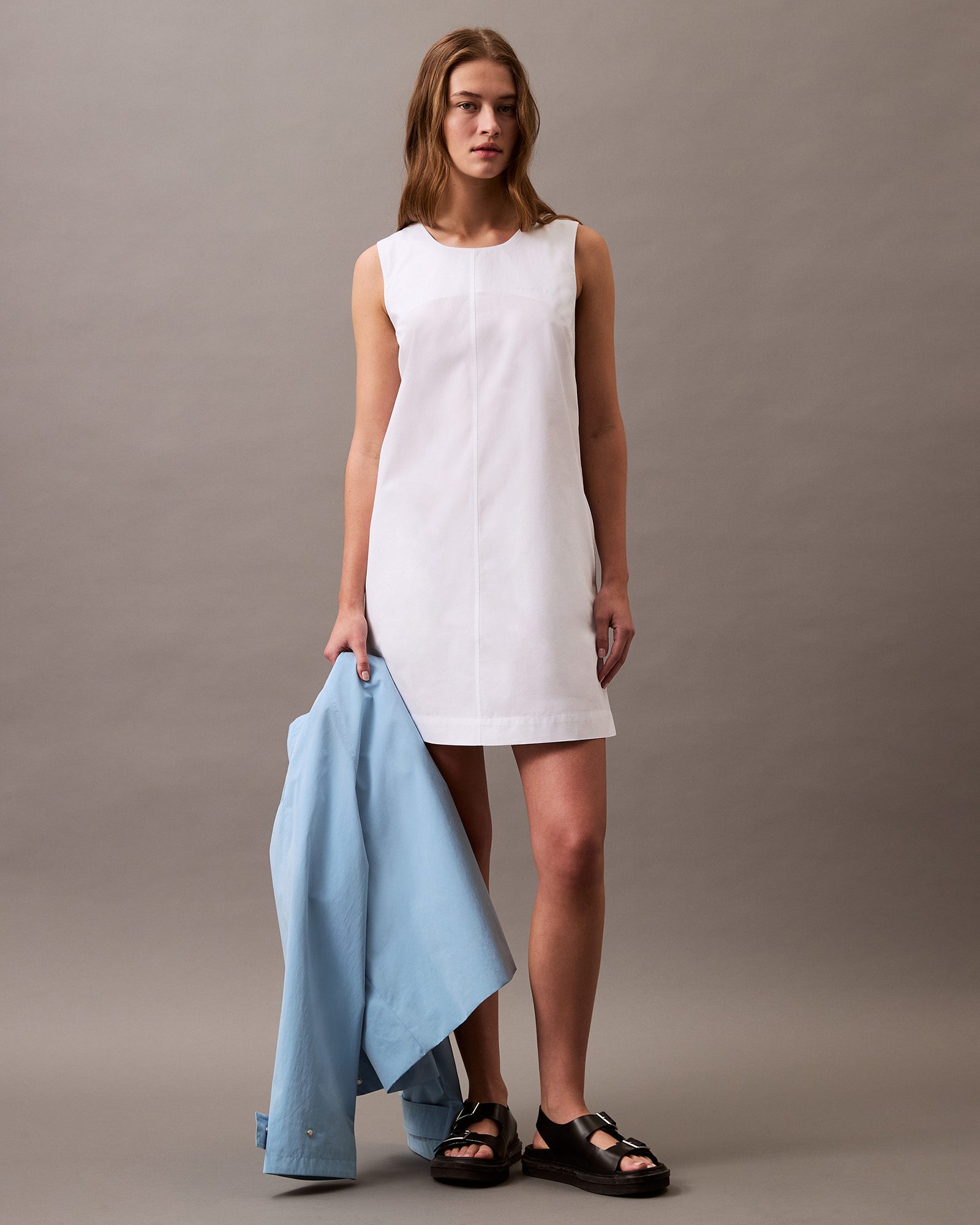 Cotton Poplin Sleeveless Mini Dress