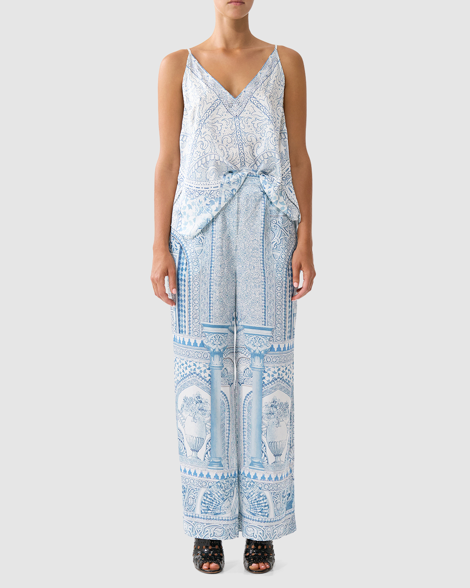 Button Front Lounge Pants