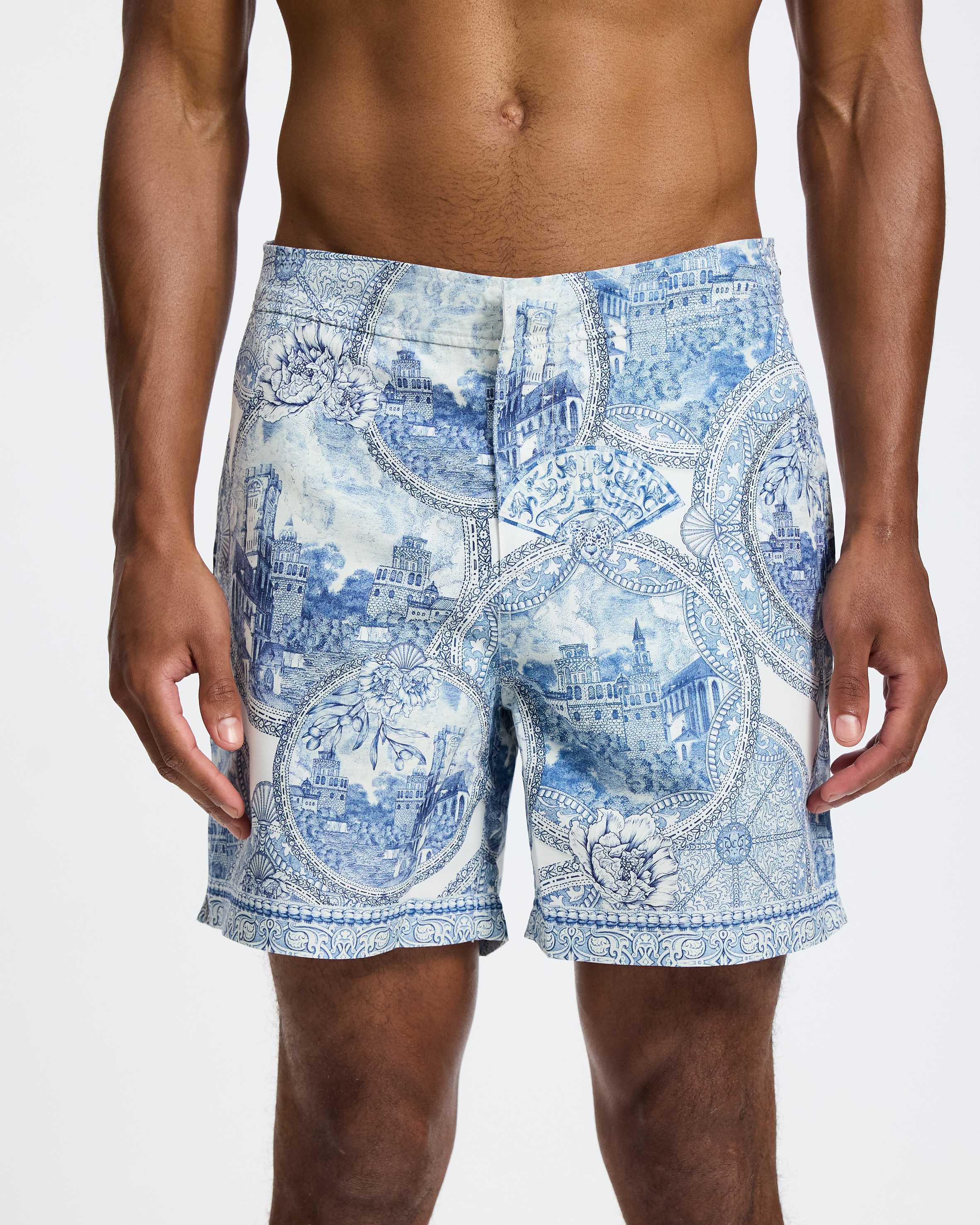 Mid Length Boardshorts With Elastic Waist