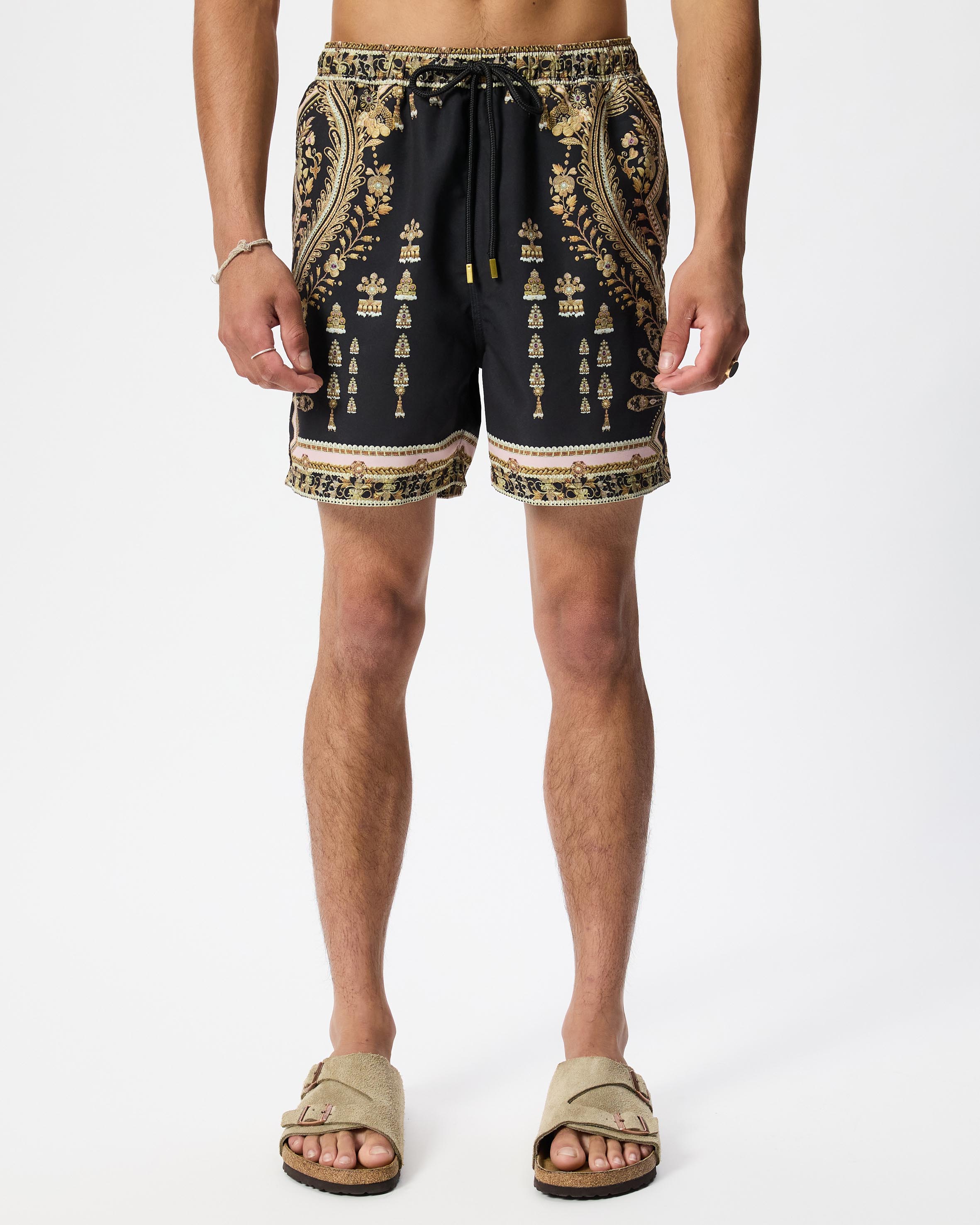 Mid Length Boardshort With Elastic Waist