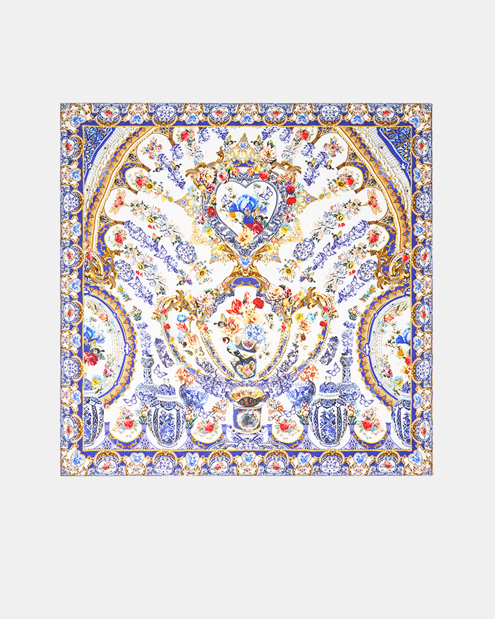 Large Crystalled Silk Square Scarf