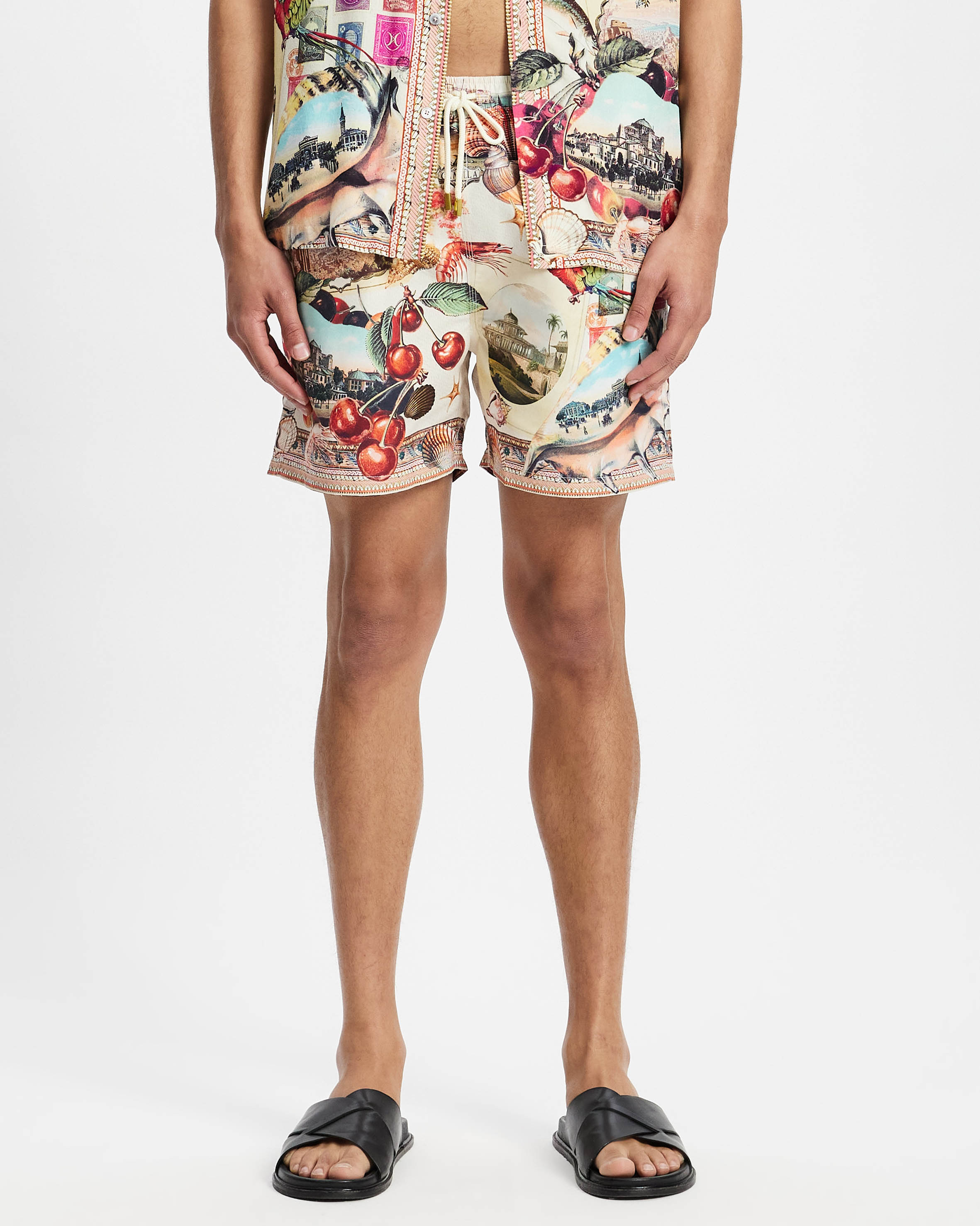 Elastic Waist Mid Length Boardshorts