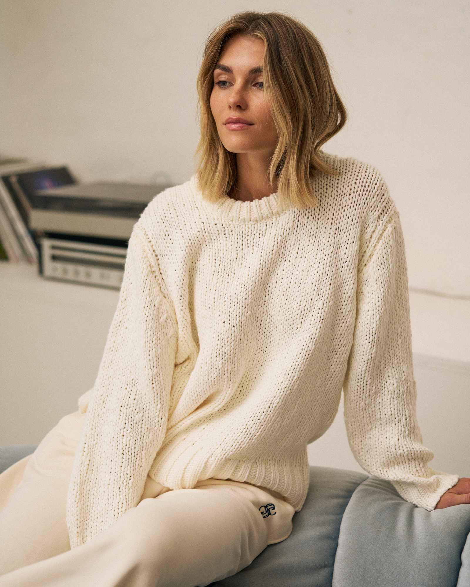 Sage Chunky Knit Crew